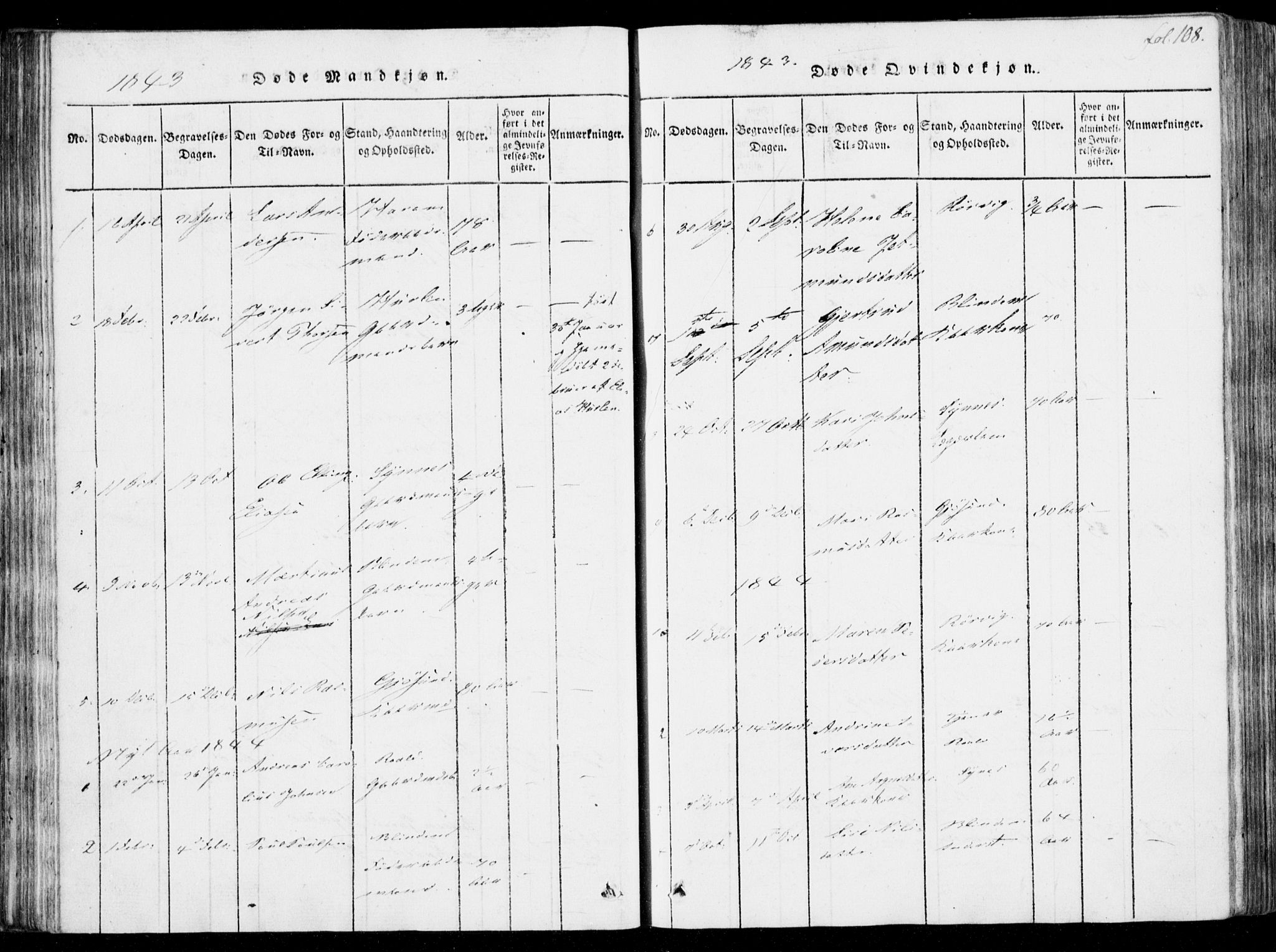 Ministerialprotokoller, klokkerbøker og fødselsregistre - Møre og Romsdal, SAT/A-1454/537/L0517: Parish register (official) no. 537A01, 1818-1862, p. 108