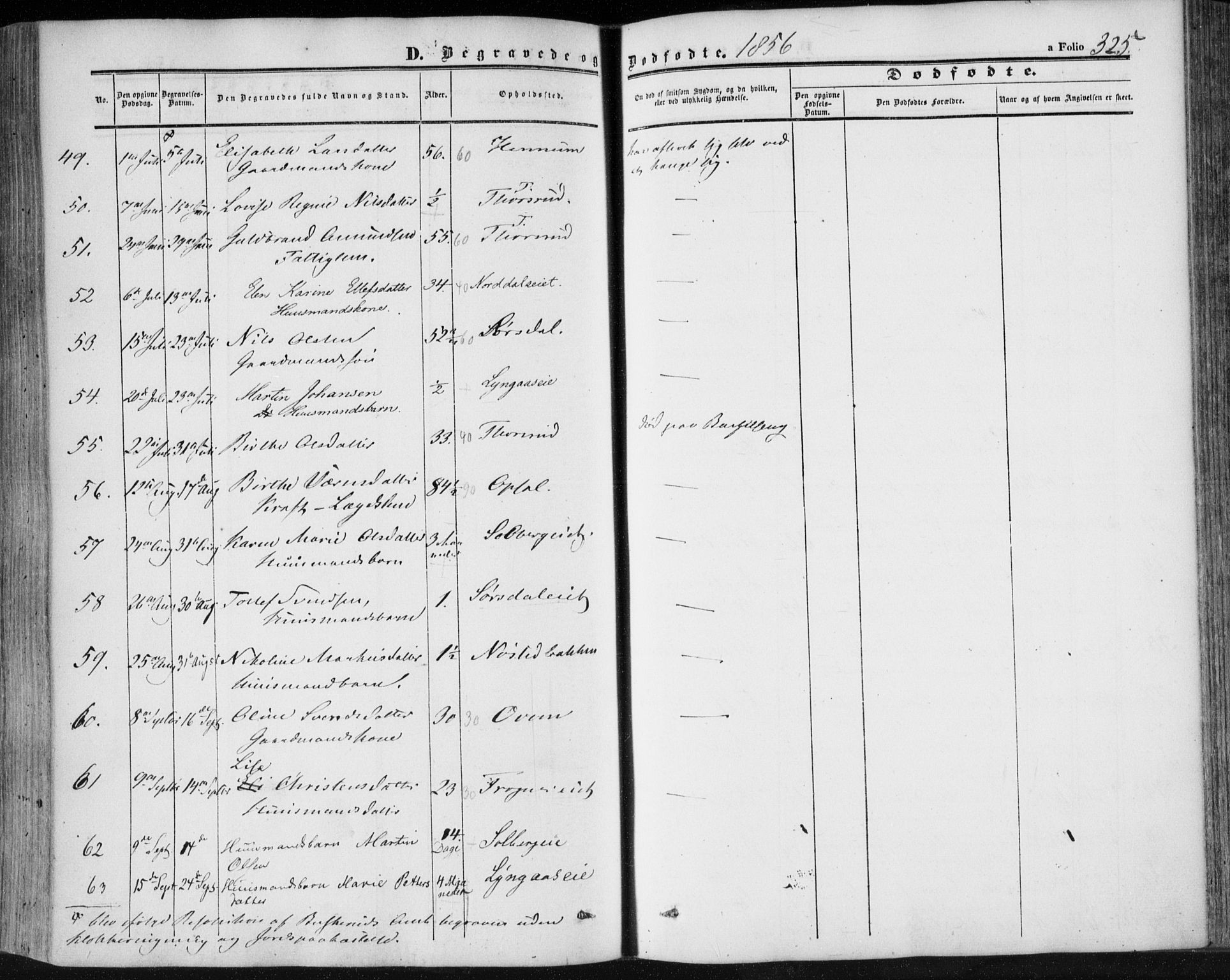 Lier kirkebøker, AV/SAKO-A-230/F/Fa/L0012: Parish register (official) no. I 12, 1854-1864, p. 325