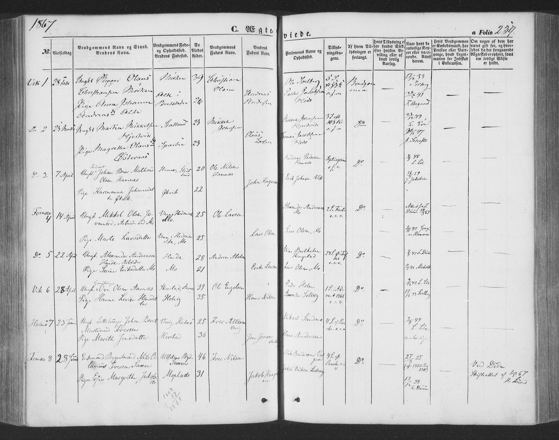 Ministerialprotokoller, klokkerbøker og fødselsregistre - Nord-Trøndelag, AV/SAT-A-1458/773/L0615: Parish register (official) no. 773A06, 1857-1870, p. 239