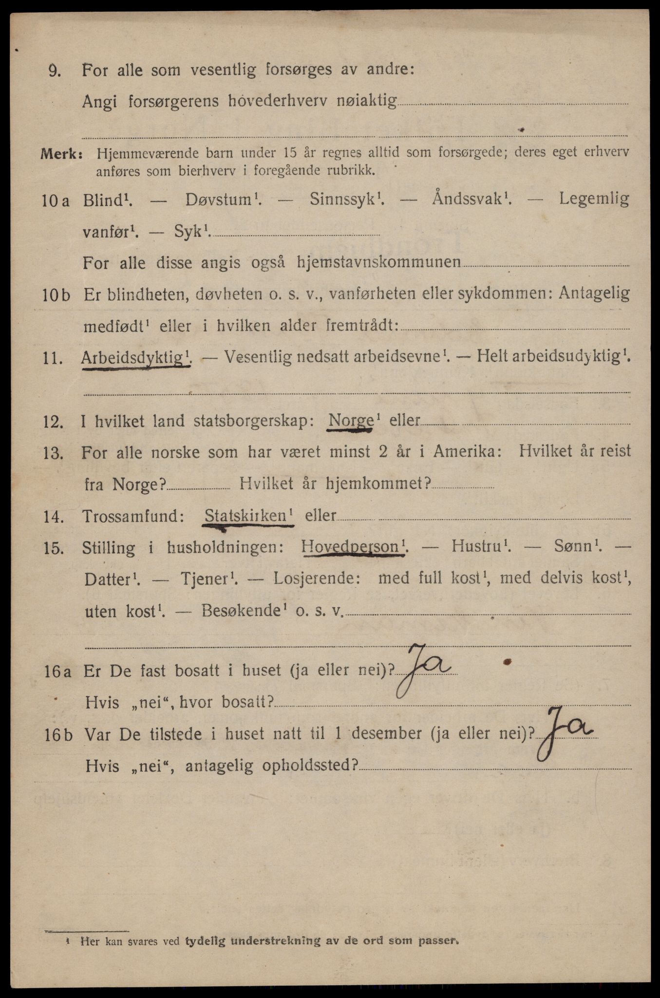 SAT, 1920 census for Trondheim, 1920, p. 96115