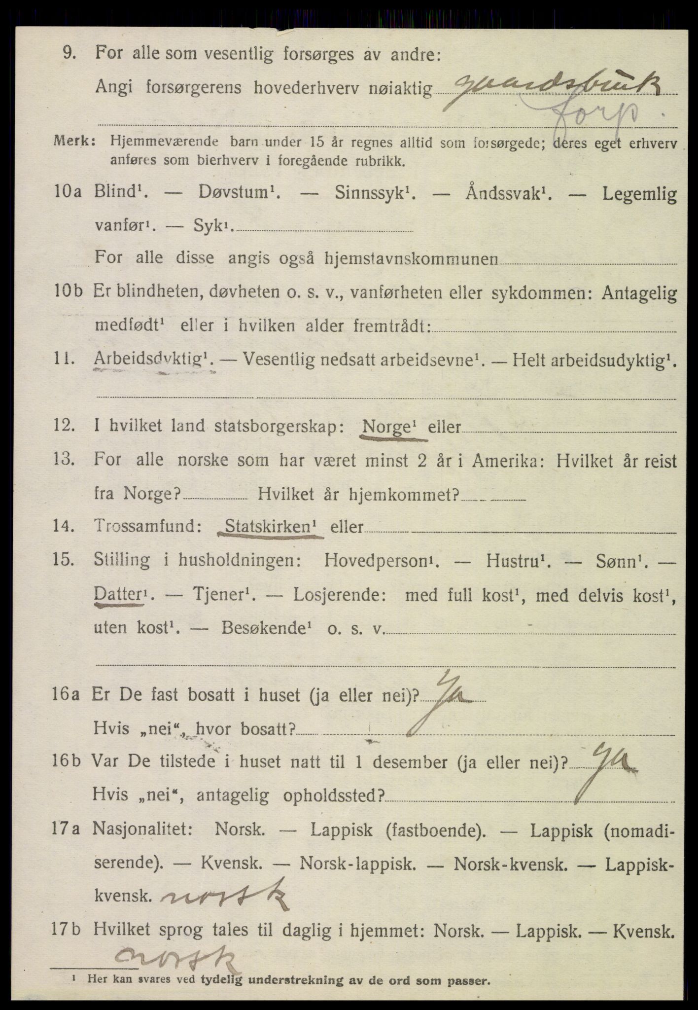 SAT, 1920 census for Hattfjelldal, 1920, p. 2277