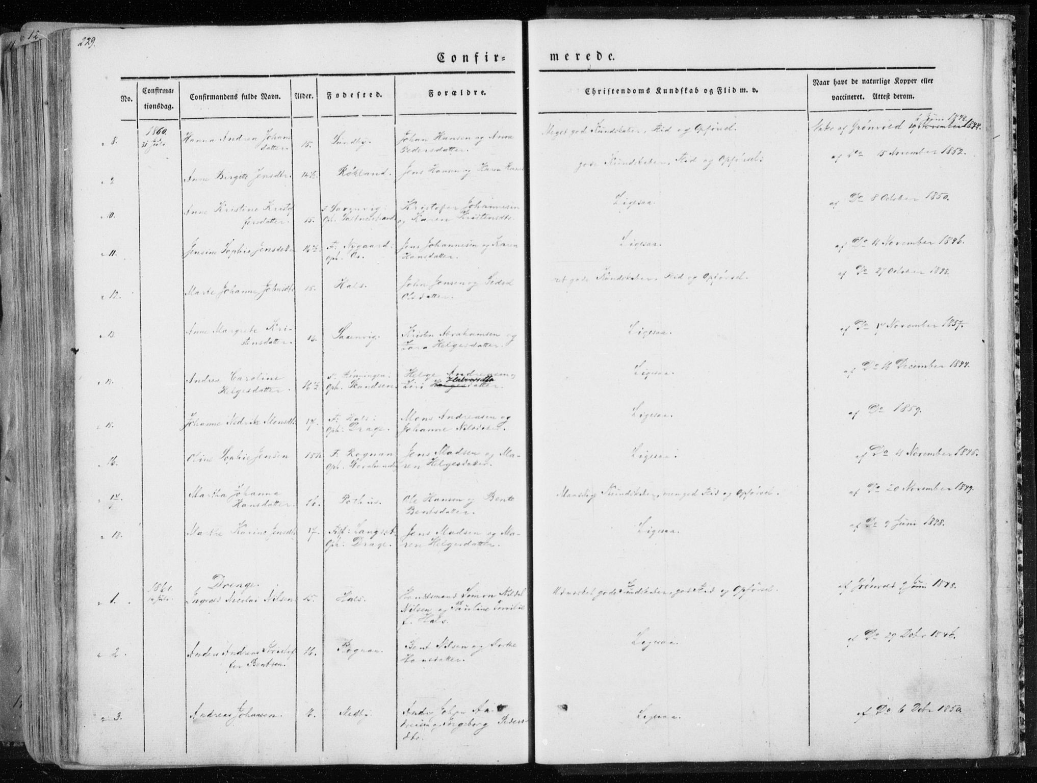 Ministerialprotokoller, klokkerbøker og fødselsregistre - Nordland, AV/SAT-A-1459/847/L0666: Parish register (official) no. 847A06, 1842-1871, p. 229