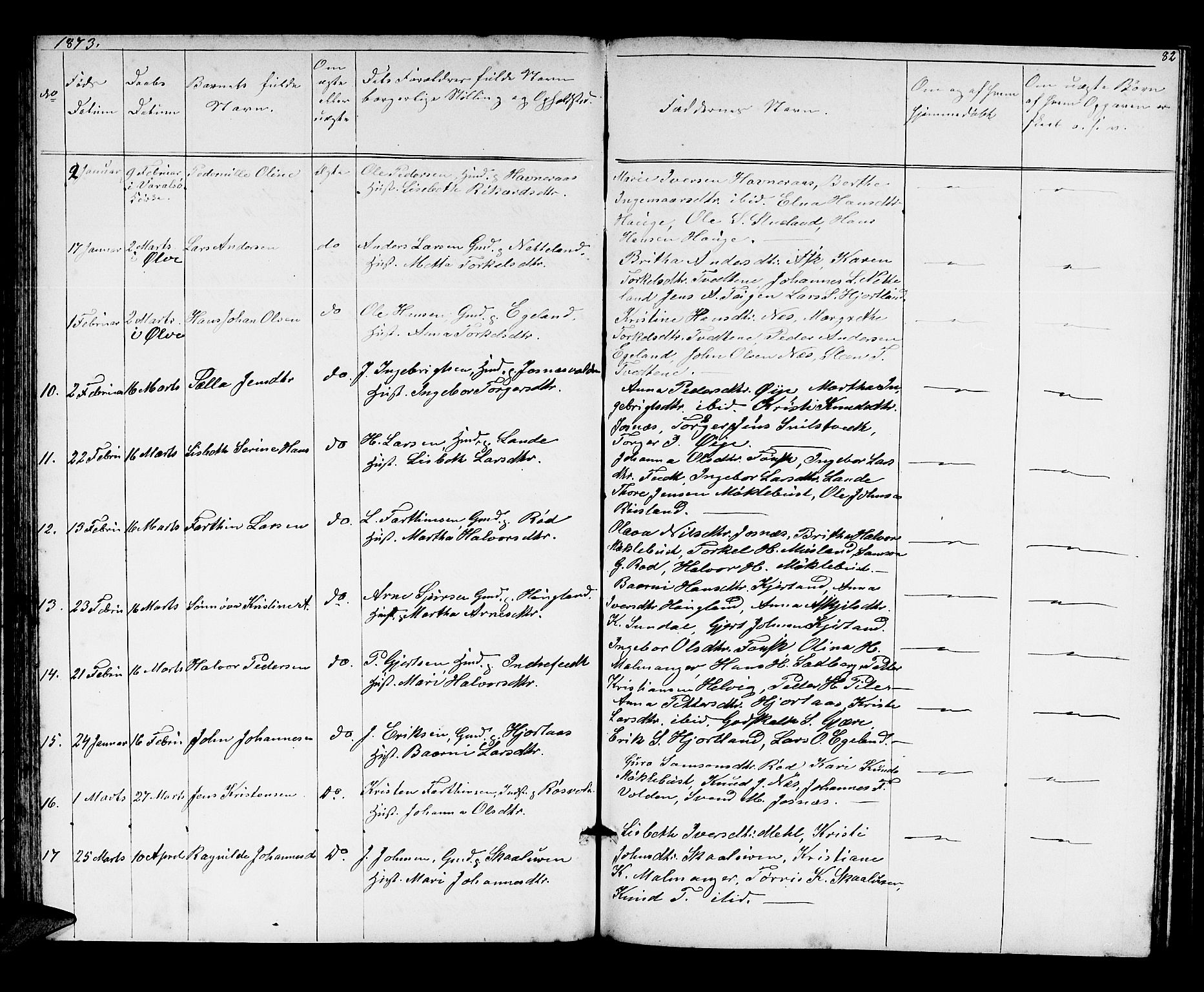 Kvinnherad sokneprestembete, AV/SAB-A-76401/H/Hab: Parish register (copy) no. A 1, 1856-1873, p. 82