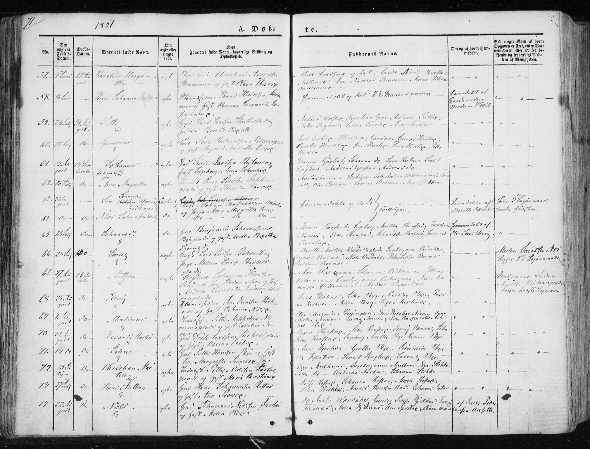 Ministerialprotokoller, klokkerbøker og fødselsregistre - Nord-Trøndelag, AV/SAT-A-1458/730/L0280: Parish register (official) no. 730A07 /1, 1840-1854, p. 71