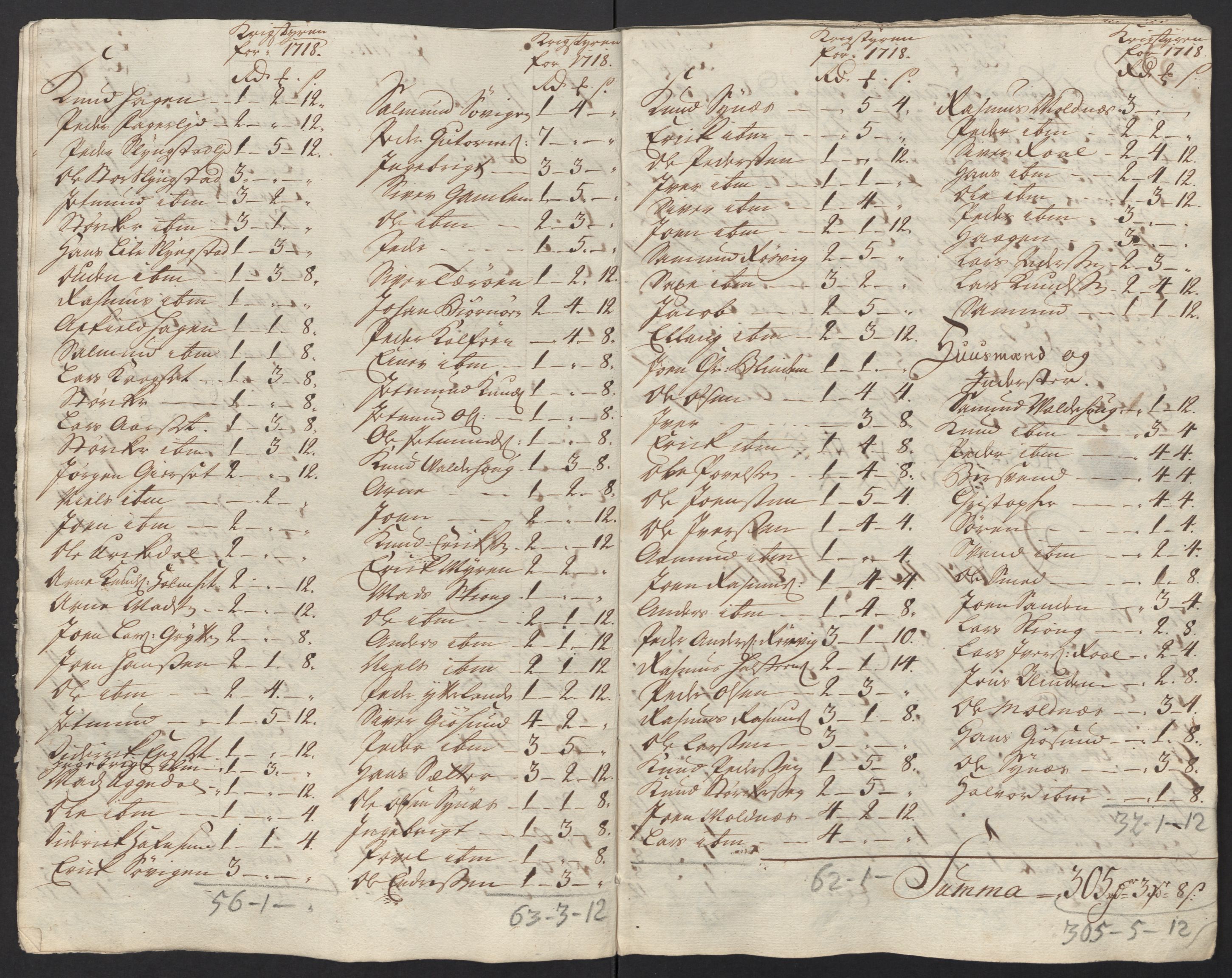 Rentekammeret inntil 1814, Reviderte regnskaper, Fogderegnskap, AV/RA-EA-4092/R54/L3570: Fogderegnskap Sunnmøre, 1718, p. 45