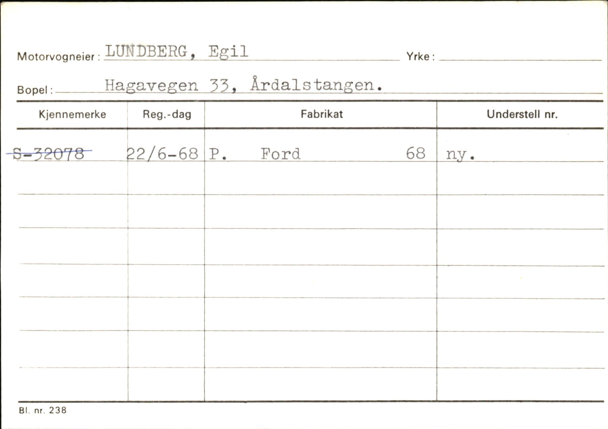 Statens vegvesen, Sogn og Fjordane vegkontor, AV/SAB-A-5301/4/F/L0145: Registerkort Vågsøy S-Å. Årdal I-P, 1945-1975, p. 1507