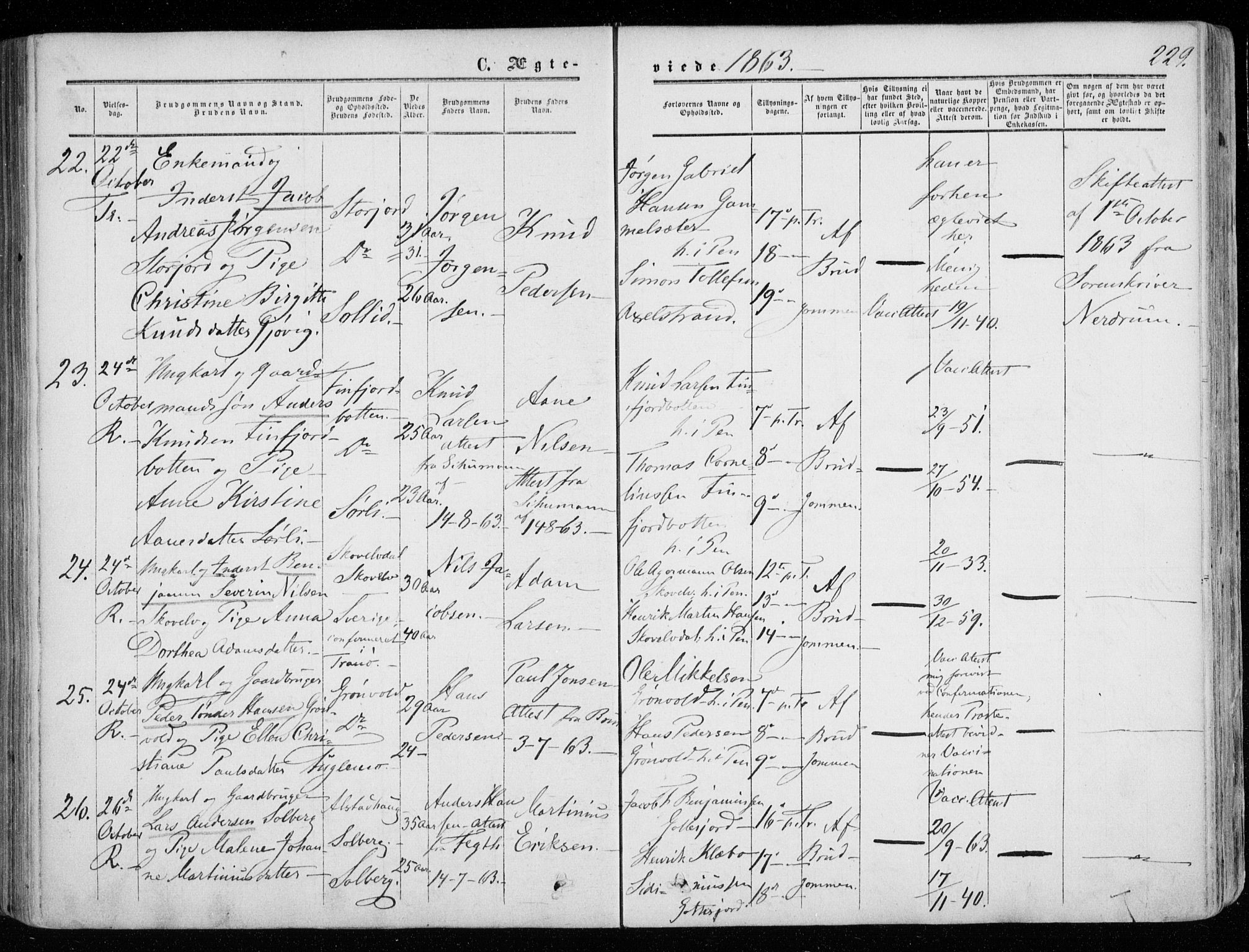 Tranøy sokneprestkontor, AV/SATØ-S-1313/I/Ia/Iaa/L0007kirke: Parish register (official) no. 7, 1856-1866, p. 229