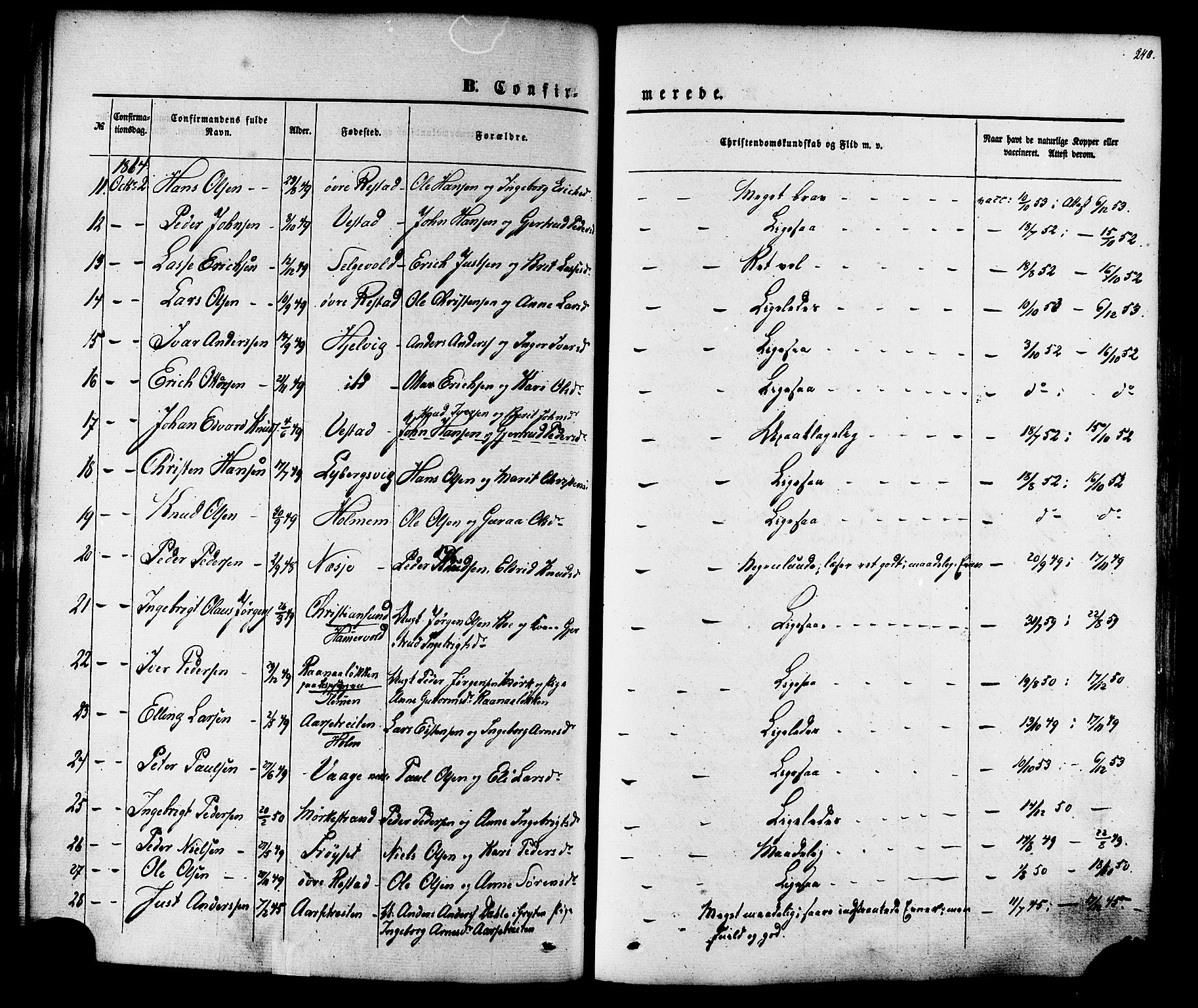 Ministerialprotokoller, klokkerbøker og fødselsregistre - Møre og Romsdal, AV/SAT-A-1454/547/L0603: Parish register (official) no. 547A05, 1846-1877, p. 240