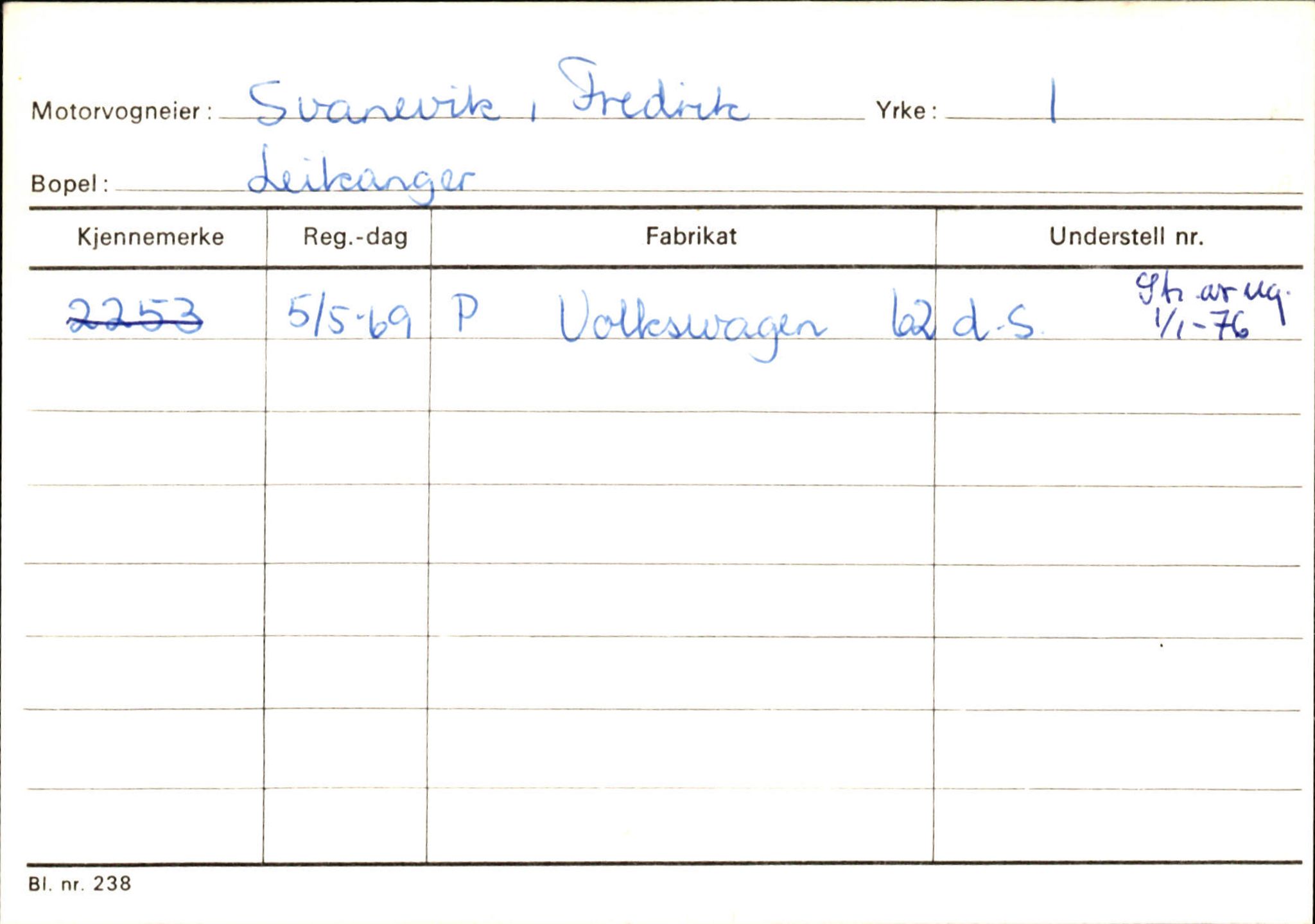 Statens vegvesen, Sogn og Fjordane vegkontor, AV/SAB-A-5301/4/F/L0126: Eigarregister Fjaler M-Å. Leikanger A-Å, 1945-1975, p. 2241
