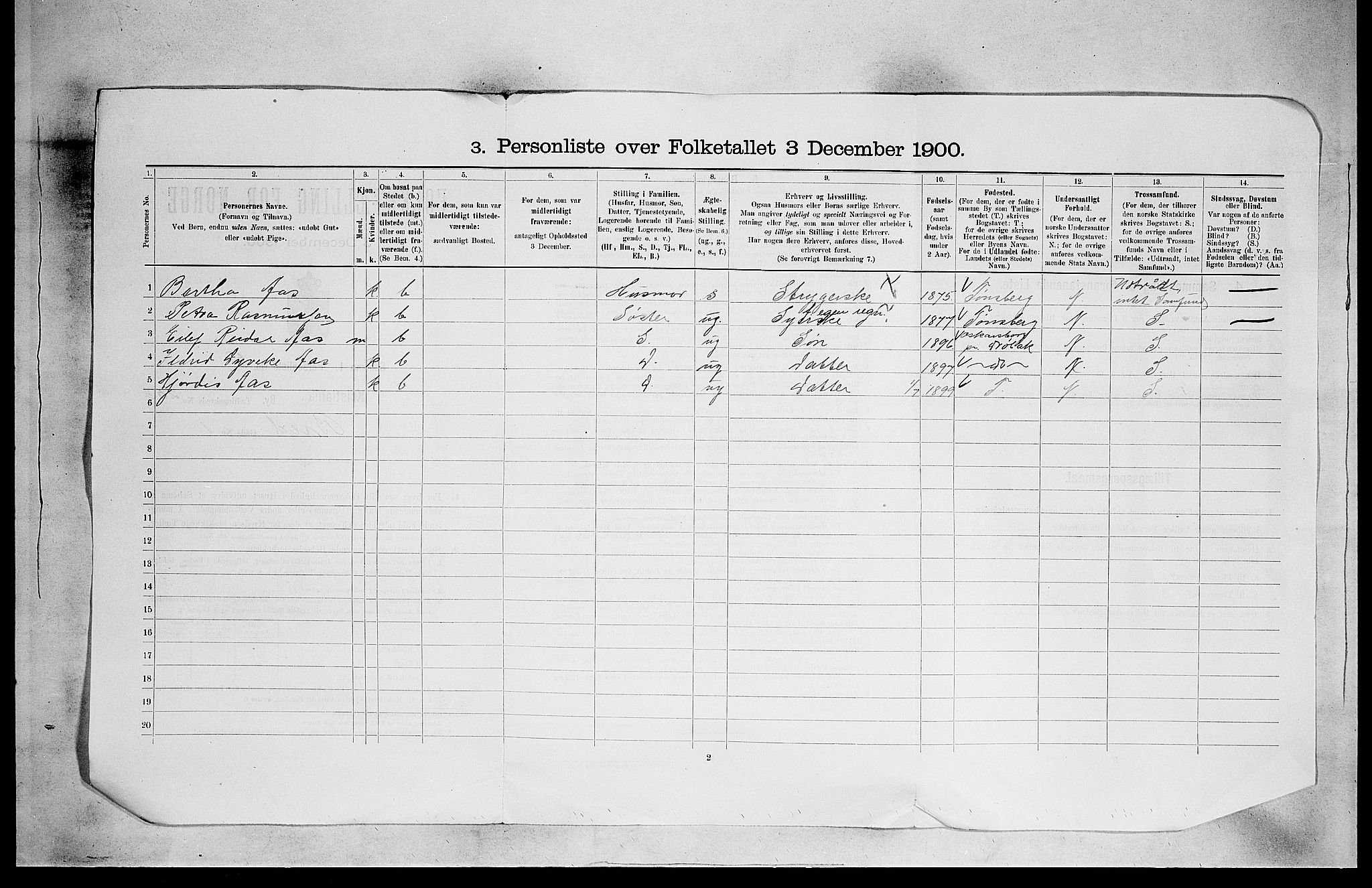 SAO, 1900 census for Kristiania, 1900, p. 7535