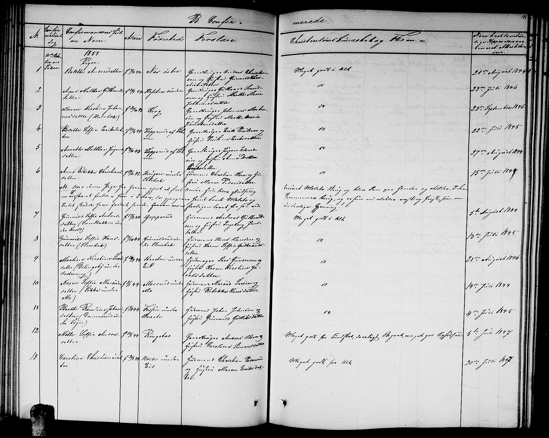 Høland prestekontor Kirkebøker, AV/SAO-A-10346a/G/Ga/L0004: Parish register (copy) no. I 4, 1854-1862, p. 195