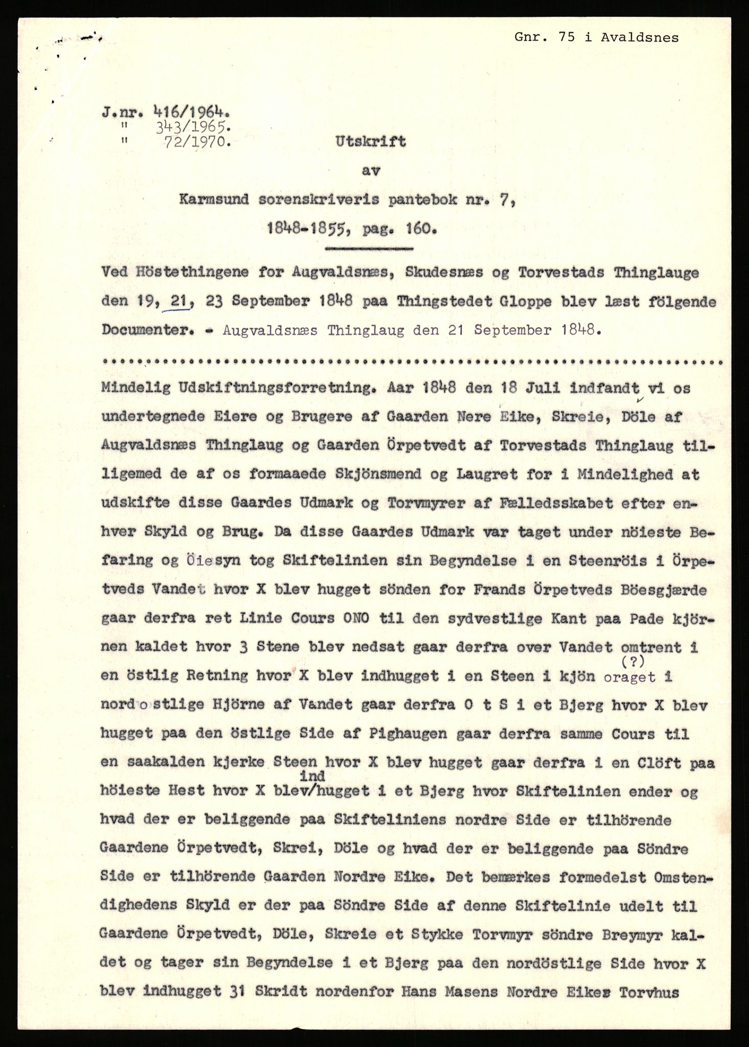 Statsarkivet i Stavanger, AV/SAST-A-101971/03/Y/Yj/L0015: Avskrifter sortert etter gårdsnavn: Dysje - Eide, 1750-1930, p. 50