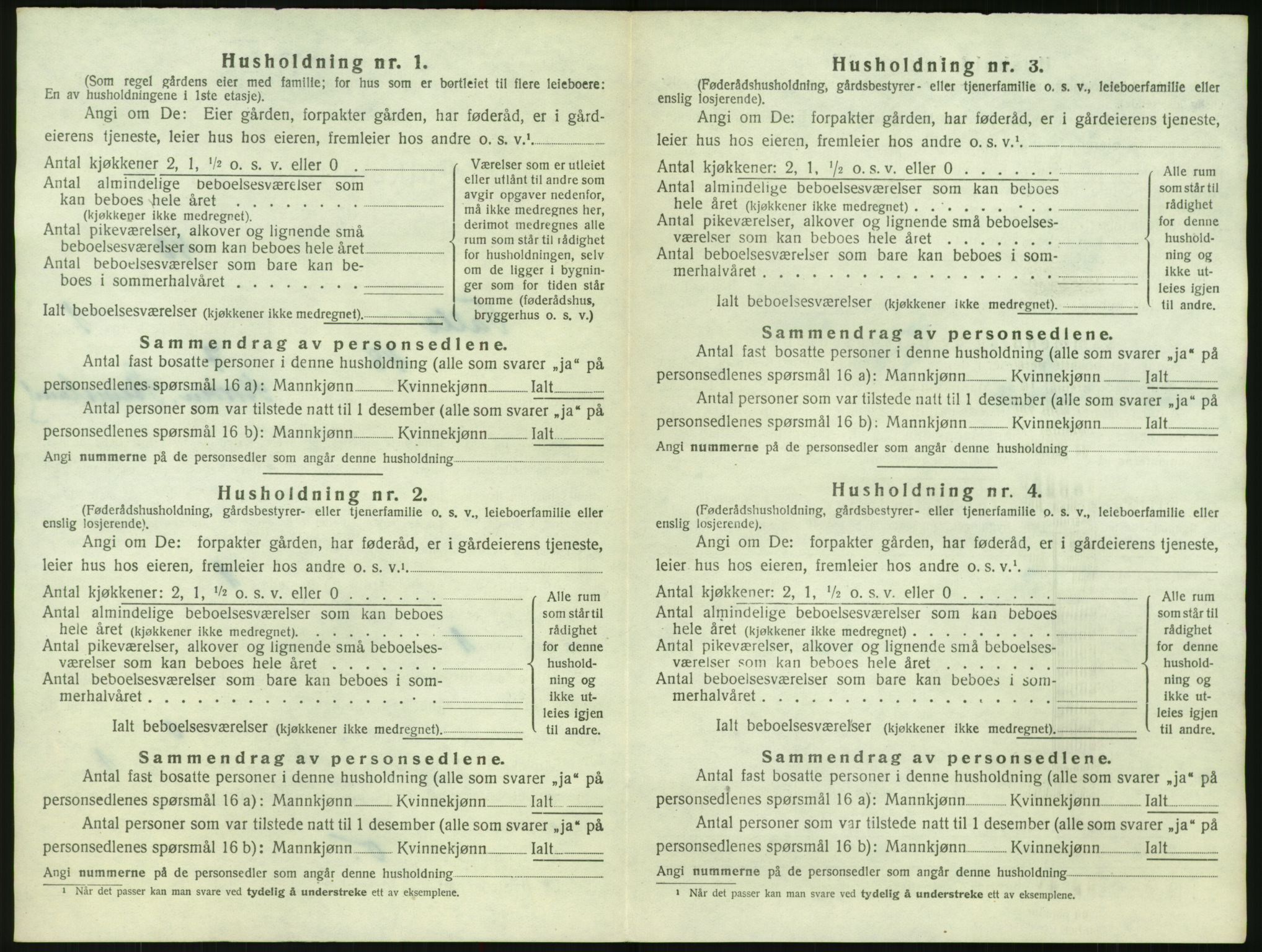 SAK, 1920 census for Valle, 1920, p. 110