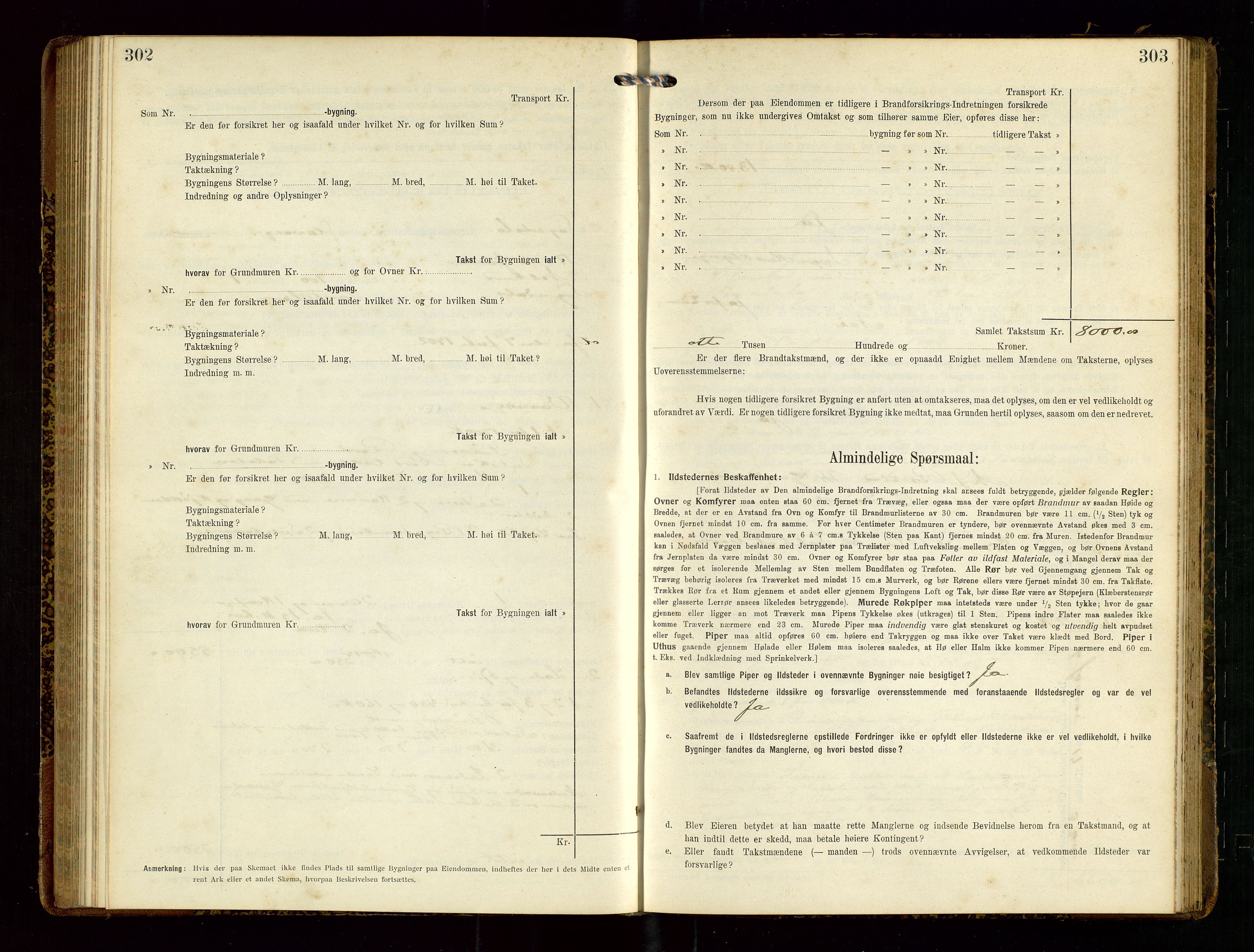 Sokndal lensmannskontor, SAST/A-100417/Gob/L0003: "Brandtakst-Protokol", 1914-1917, p. 302-303