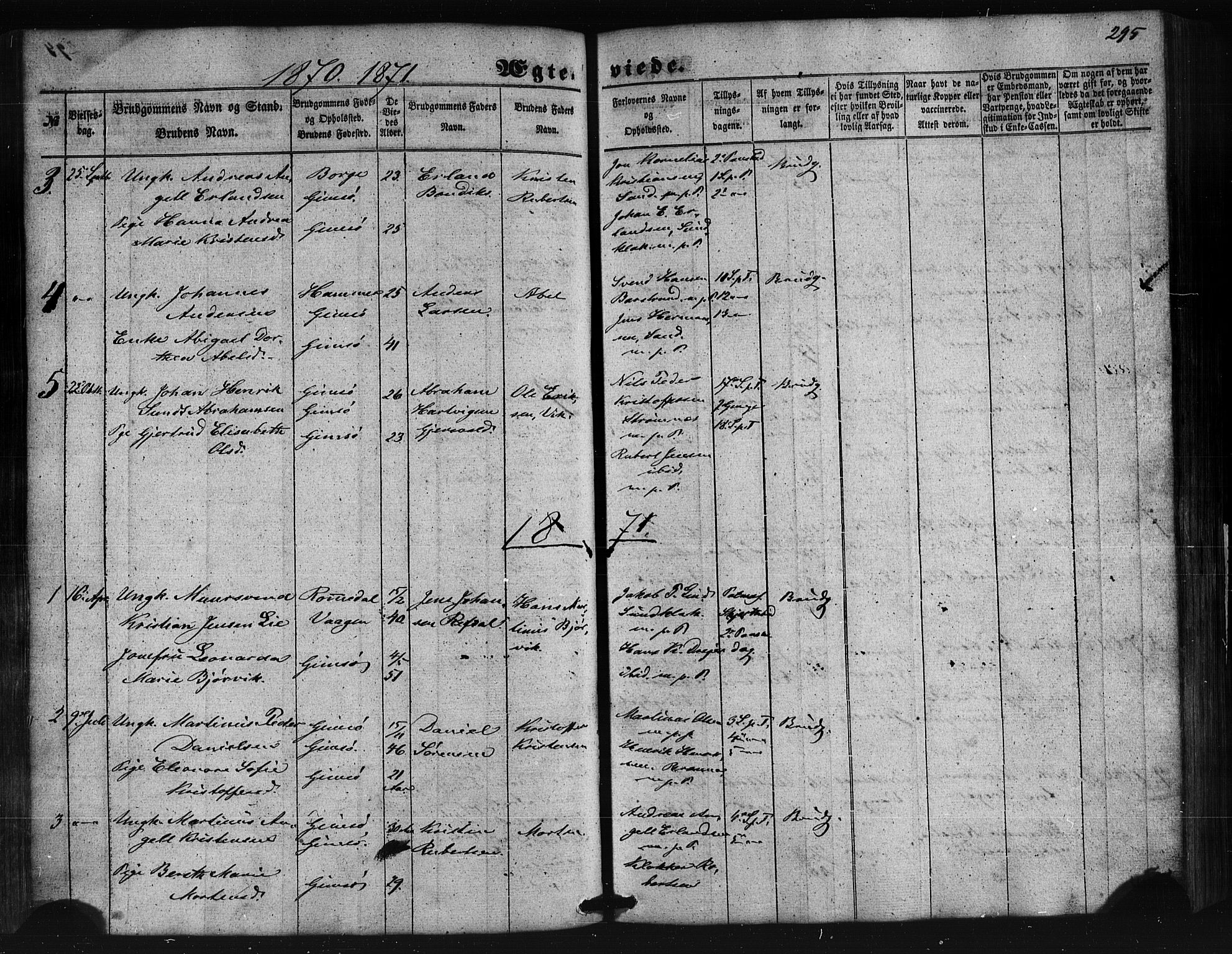 Ministerialprotokoller, klokkerbøker og fødselsregistre - Nordland, SAT/A-1459/876/L1095: Parish register (official) no. 876A01, 1863-1885, p. 295