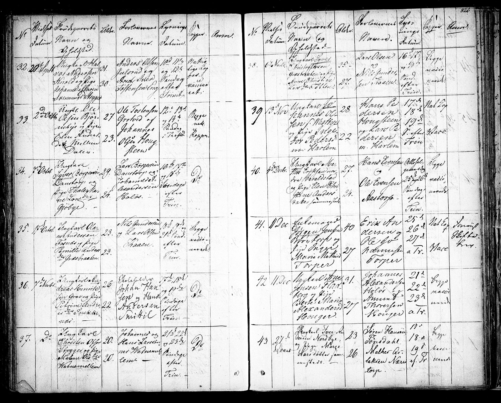 Rakkestad prestekontor Kirkebøker, AV/SAO-A-2008/F/Fa/L0008: Parish register (official) no. I 8, 1842-1849, p. 825-826