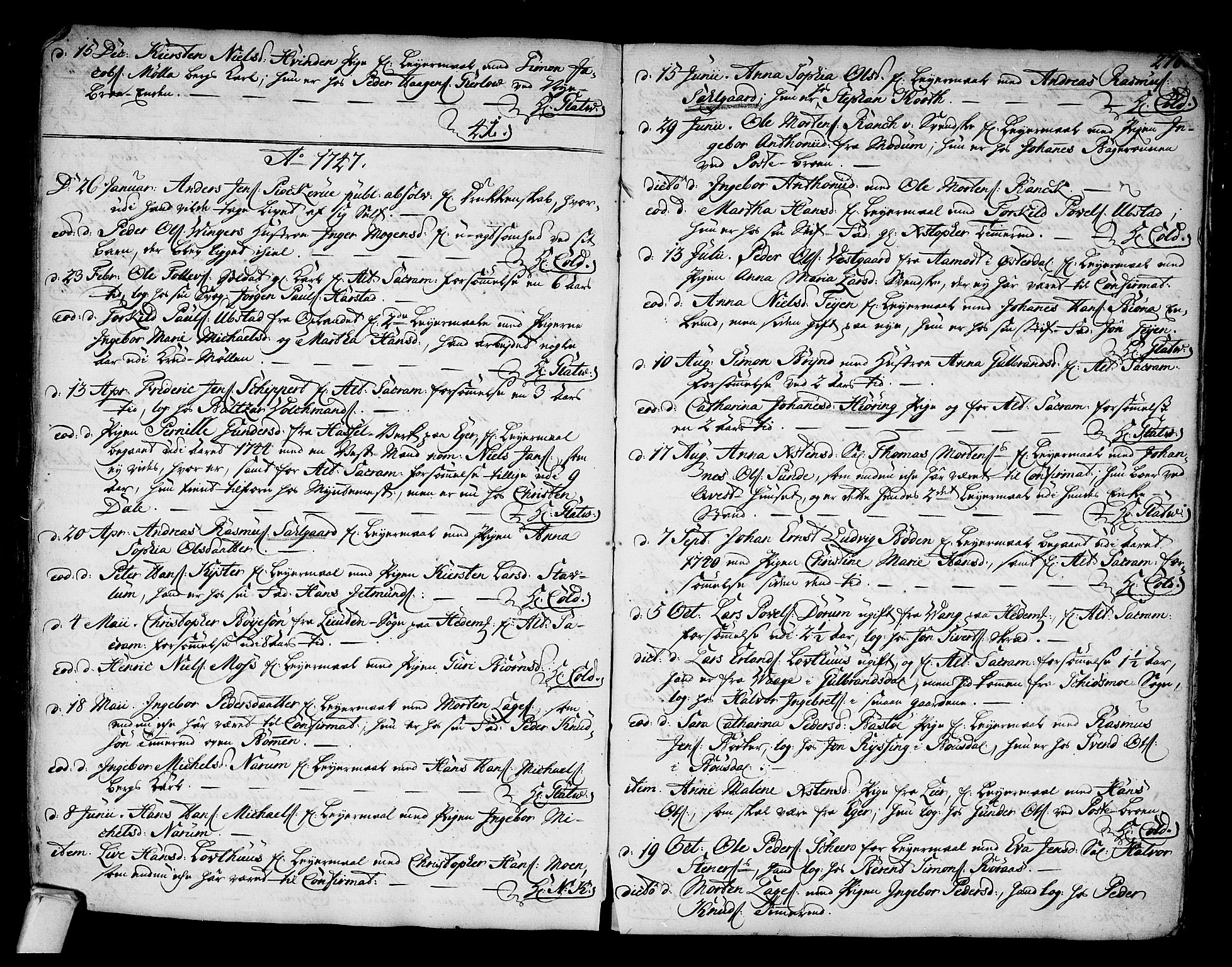 Kongsberg kirkebøker, SAKO/A-22/F/Fa/L0003: Parish register (official) no. I 3, 1744-1755, p. 270