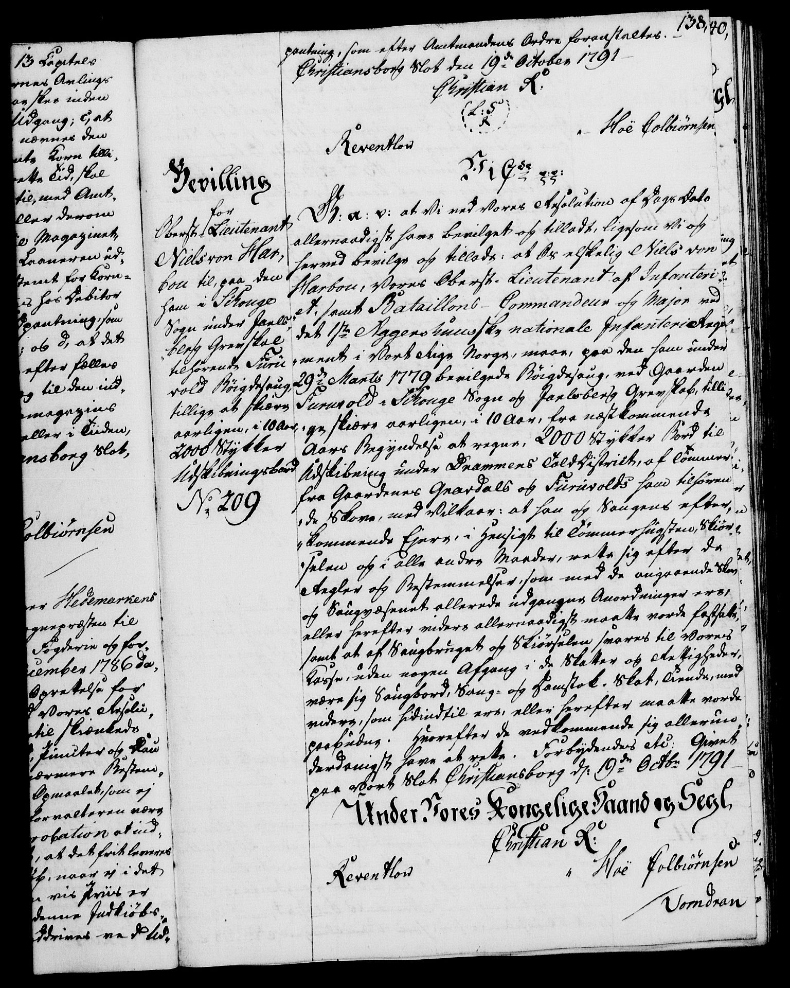 Rentekammeret, Kammerkanselliet, RA/EA-3111/G/Gg/Gga/L0015: Norsk ekspedisjonsprotokoll med register (merket RK 53.15), 1790-1791, p. 138