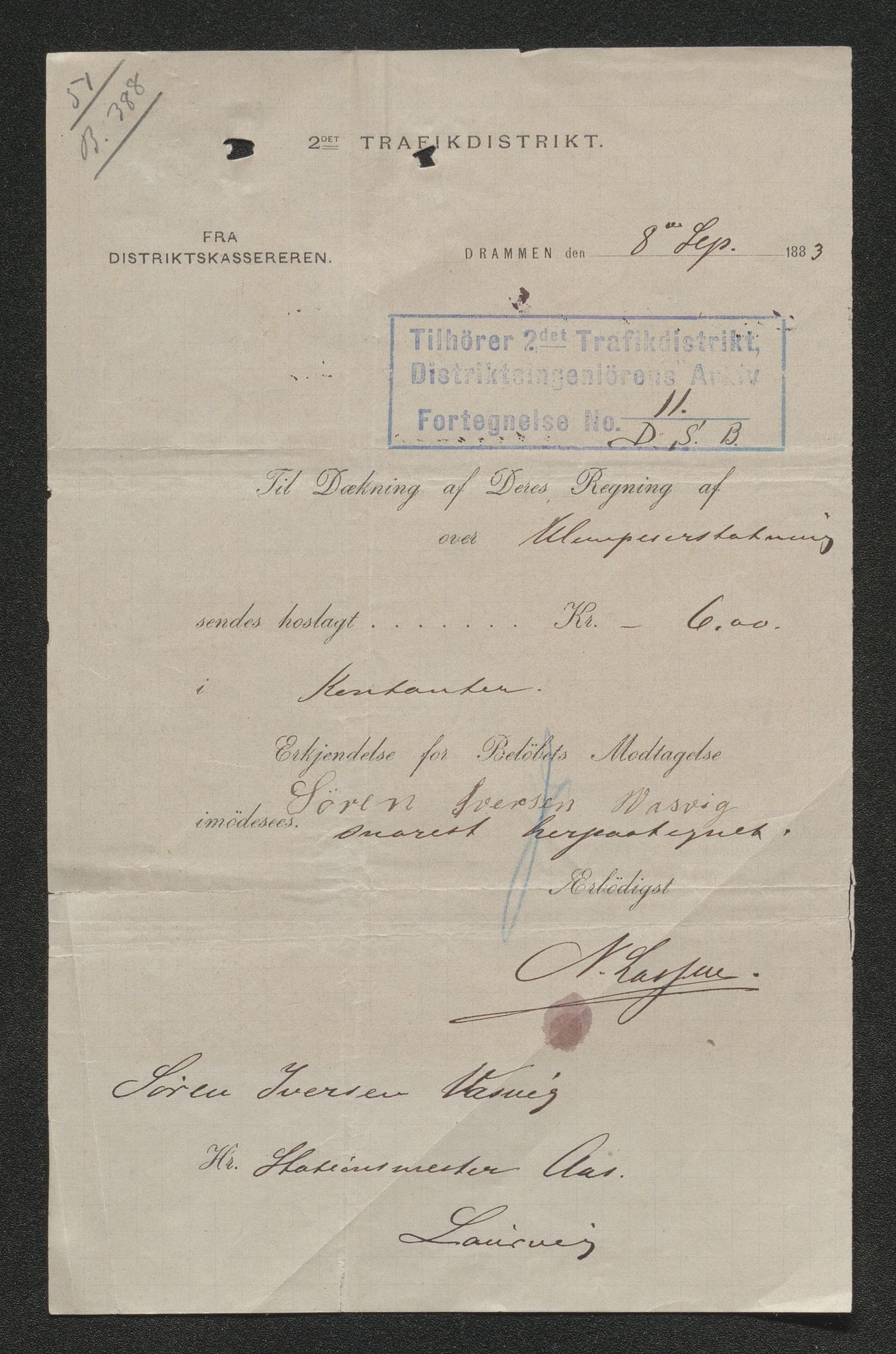 Norges Statsbaner Drammen distrikt (NSB), SAKO/A-30/F/Fe/Fee/L0013: Diverse overenskomster og kontrakter, 1863-1995, p. 121