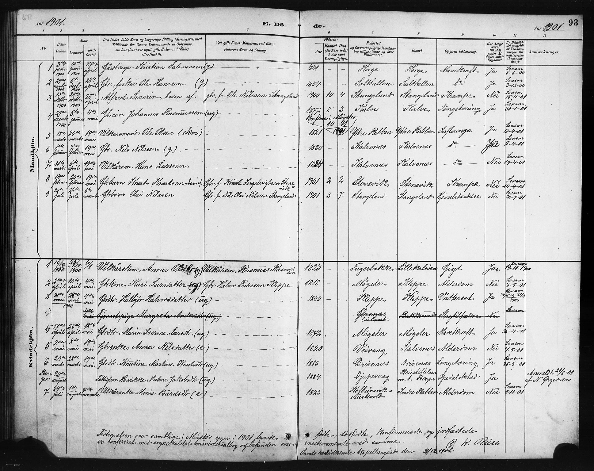 Austevoll Sokneprestembete, SAB/A-74201/H/Hab: Parish register (copy) no. B 4, 1889-1901, p. 93