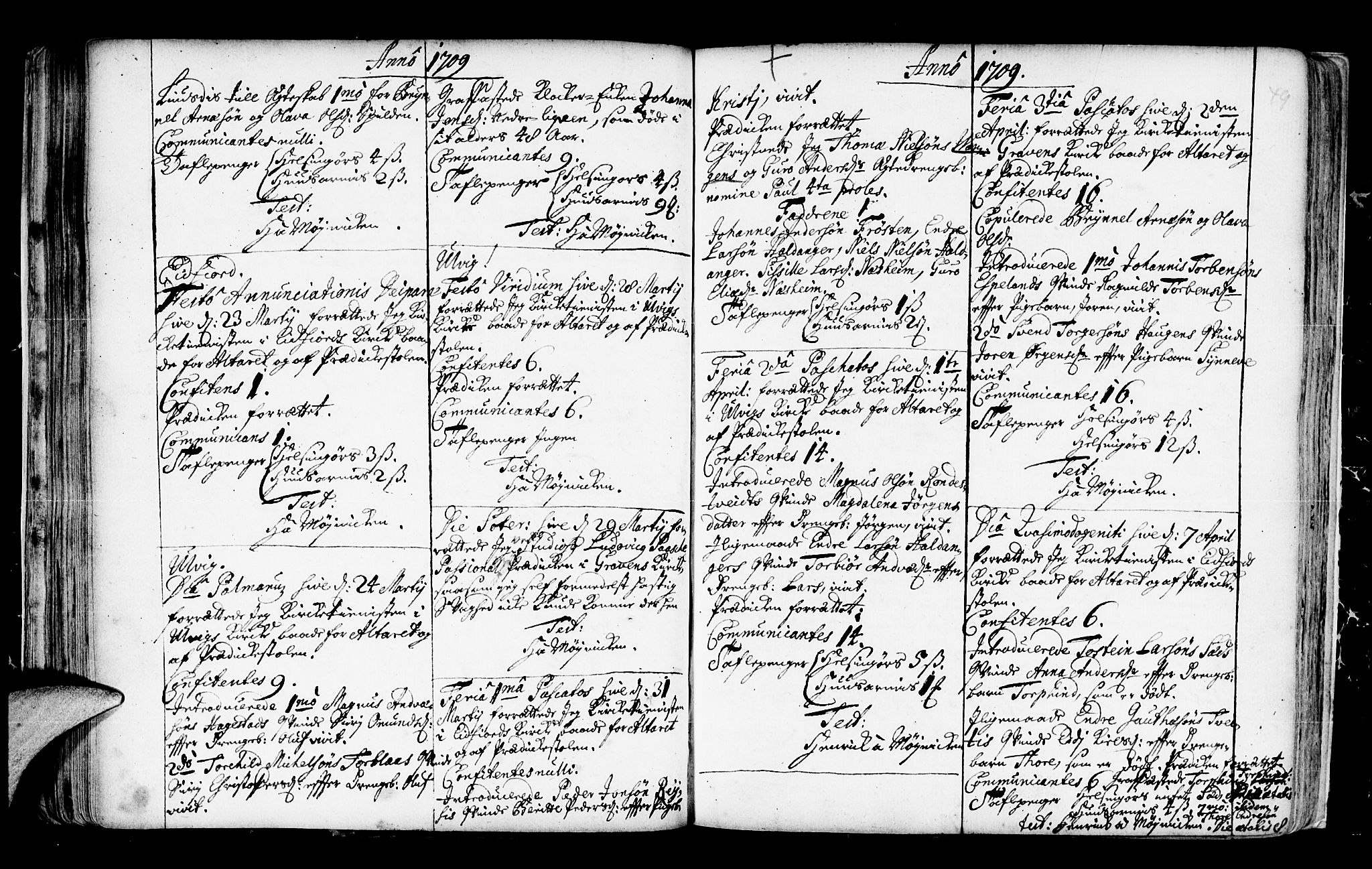 Ulvik sokneprestembete, SAB/A-78801/H/Haa: Parish register (official) no.  A 3, 1706-1715, p. 49