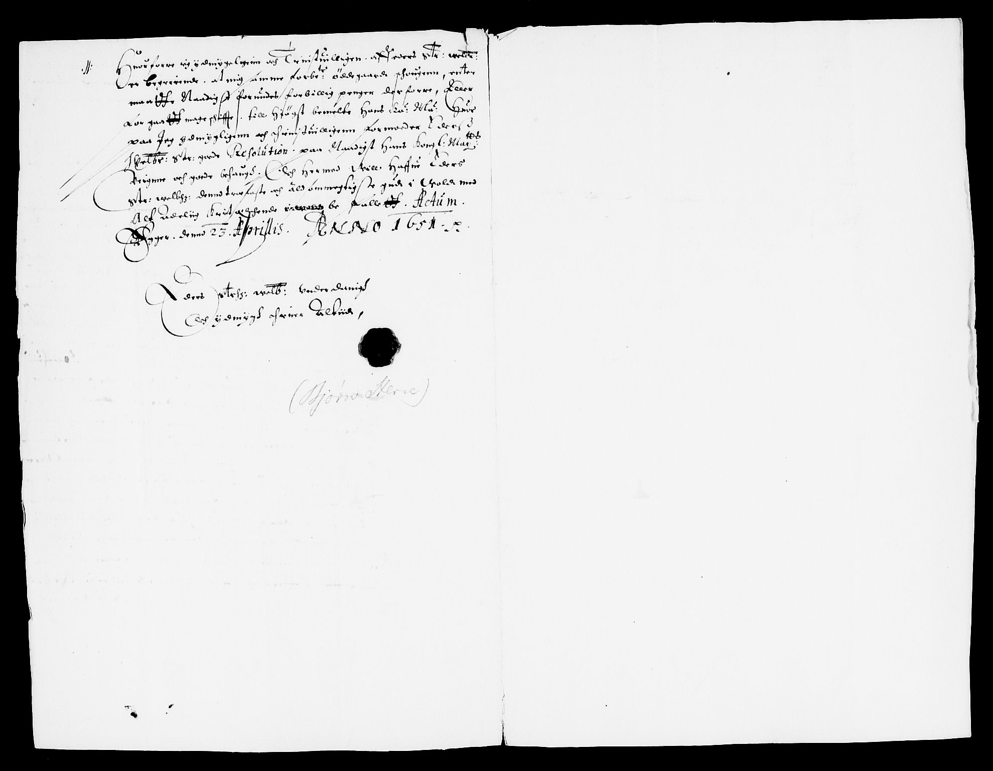 Danske Kanselli, Skapsaker, AV/RA-EA-4061/F/L0007: Skap 8, pakke 150A, litra A-V, 1644-1651, p. 22