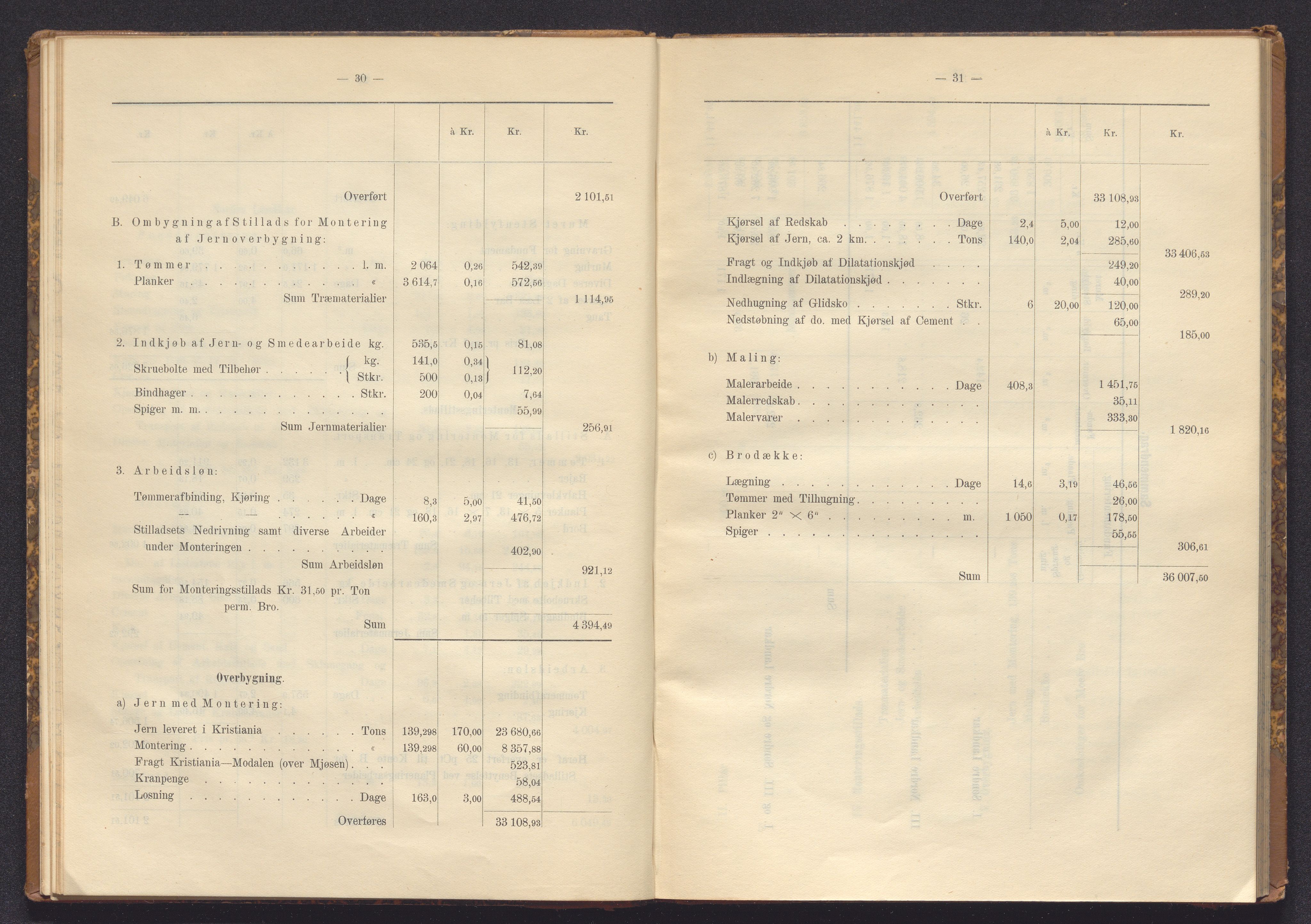 Norges Statsbaner Bibliotek (NSB), AV/SAKO-A-355/E/Ea/L0161/0006: Jernbanedrift (656.2) / Dovrebanen. Avslutningsrapport for jernbaneanlegg Hamar - Sel, 1898, p. 30-31