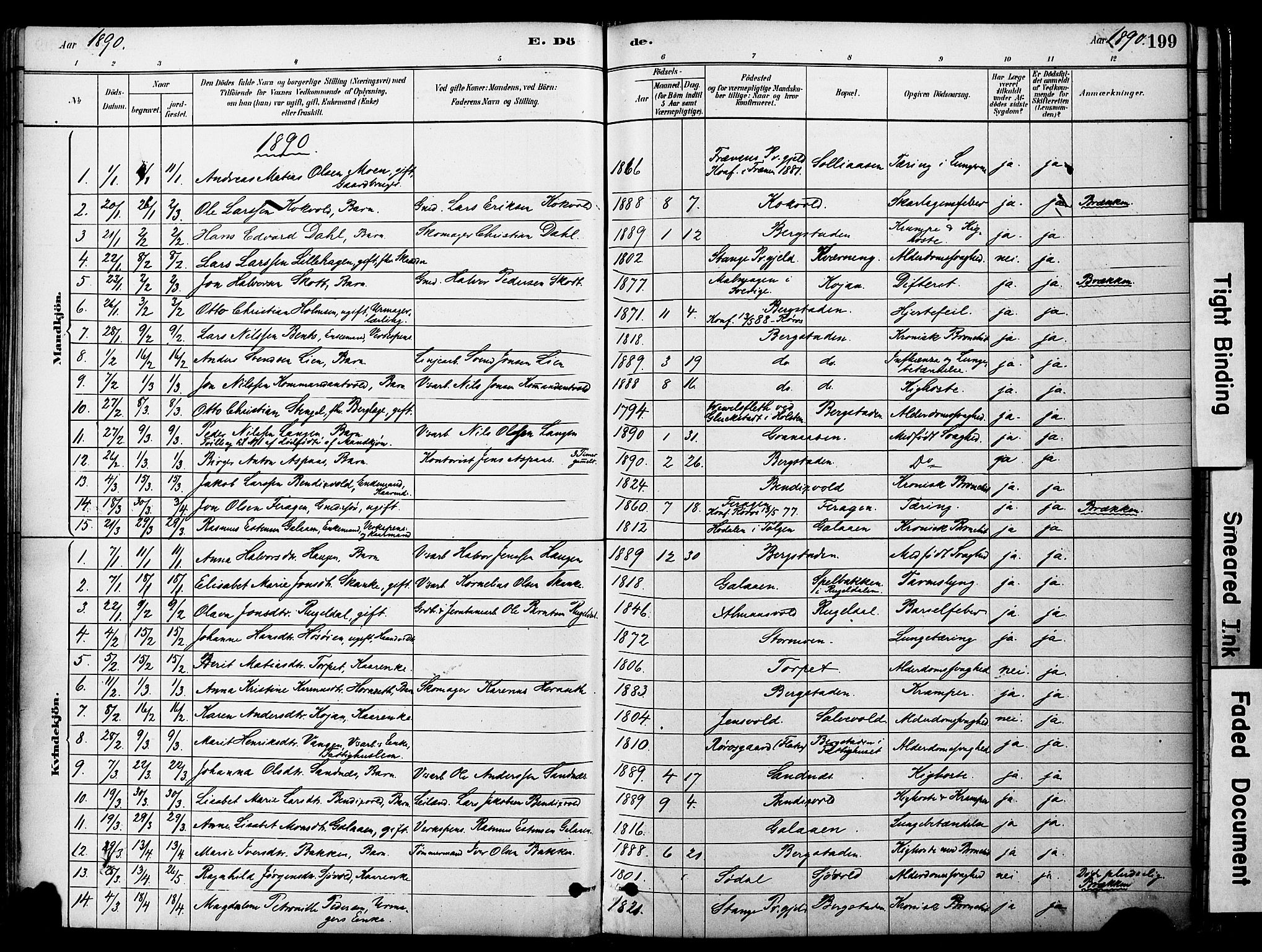 Ministerialprotokoller, klokkerbøker og fødselsregistre - Sør-Trøndelag, SAT/A-1456/681/L0933: Parish register (official) no. 681A11, 1879-1890, p. 199