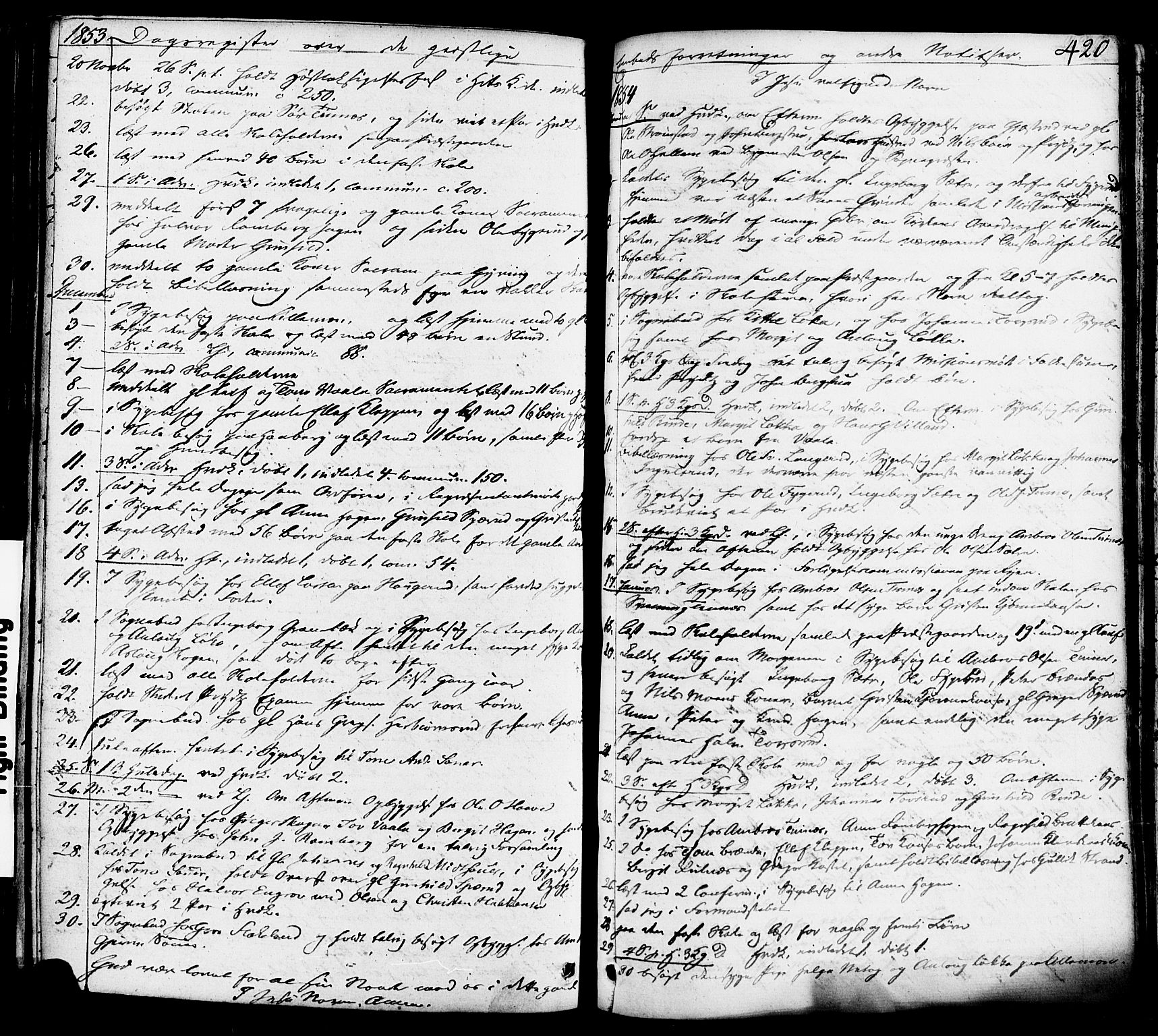 Heddal kirkebøker, SAKO/A-268/F/Fa/L0006: Parish register (official) no. I 6, 1837-1854, p. 420