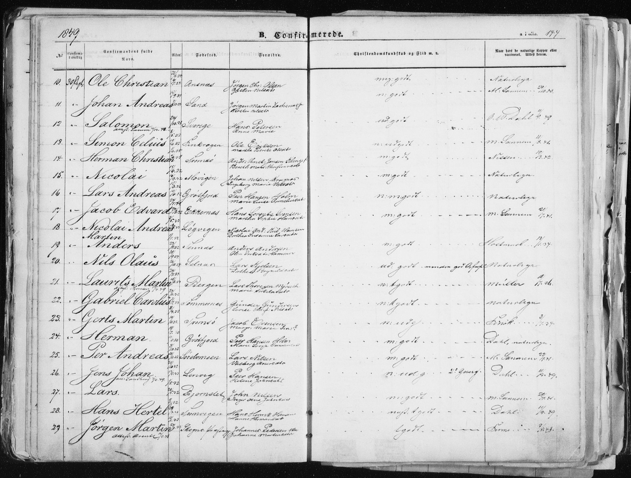 Tromsø sokneprestkontor/stiftsprosti/domprosti, SATØ/S-1343/G/Ga/L0010kirke: Parish register (official) no. 10, 1848-1855, p. 144