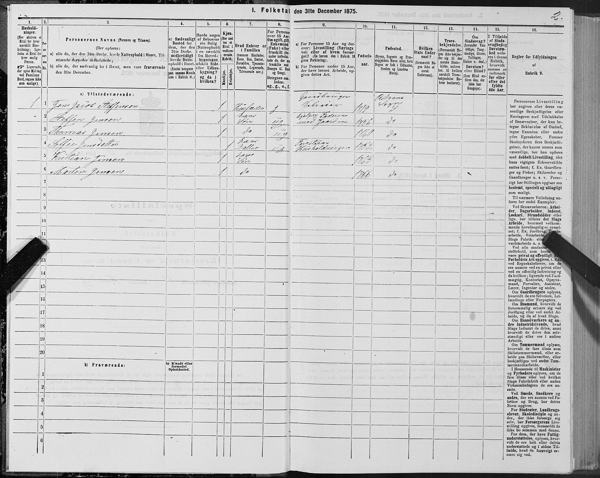 SAT, 1875 census for 1625P Stadsbygd, 1875, p. 4002