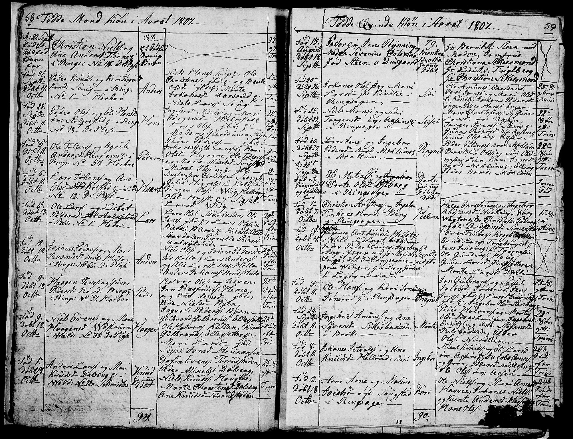 Ringsaker prestekontor, SAH/PREST-014/I/Ia/L0005/0007: Parish register draft no. 1G, 1805-1808, p. 58-59