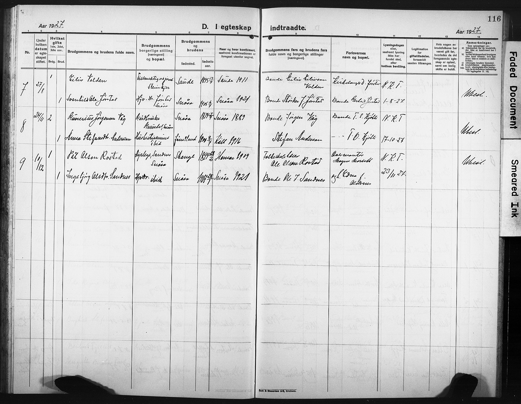 Ministerialprotokoller, klokkerbøker og fødselsregistre - Nord-Trøndelag, AV/SAT-A-1458/749/L0480: Parish register (copy) no. 749C02, 1924-1932, p. 116