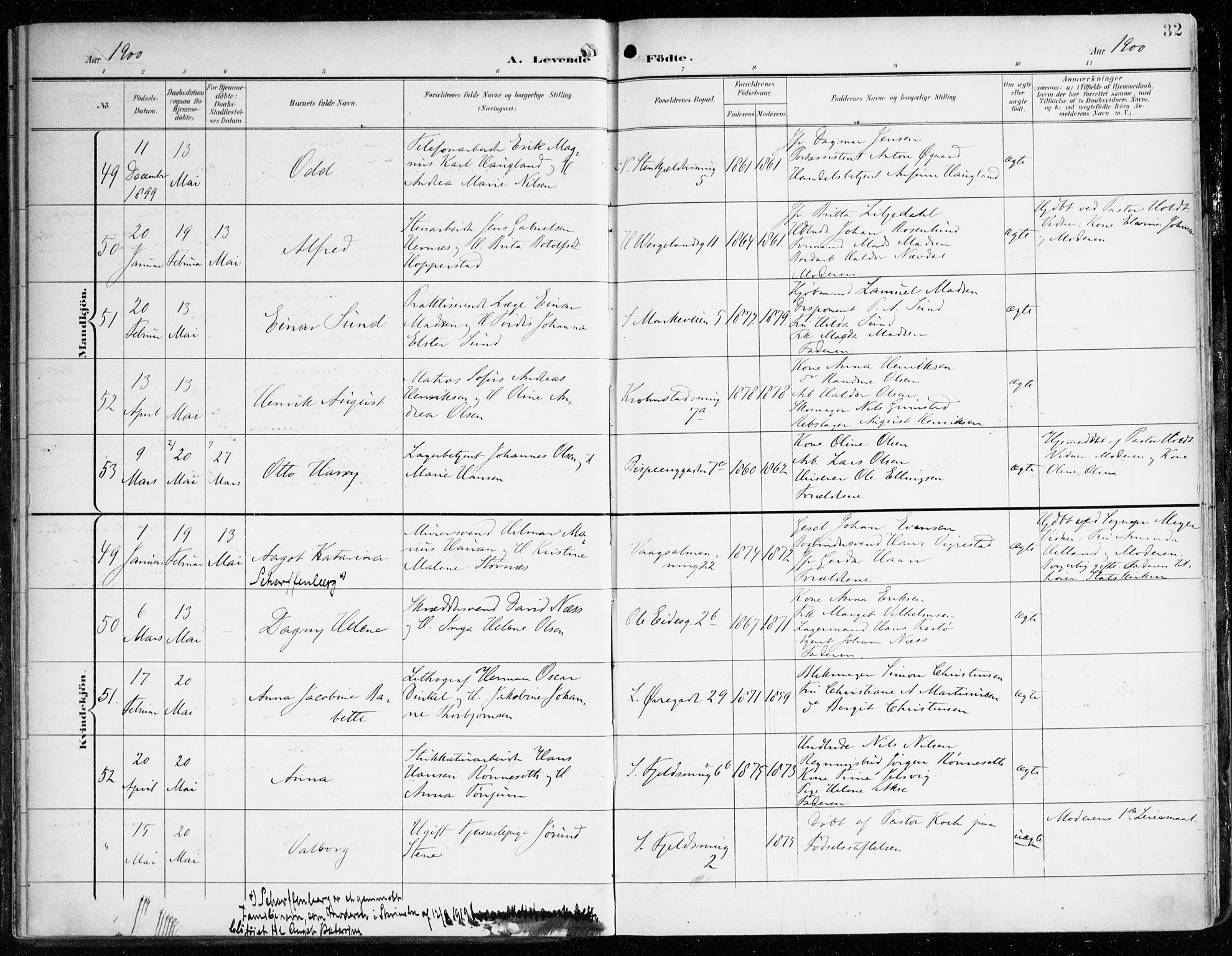 Korskirken sokneprestembete, SAB/A-76101/H/Haa/L0023: Parish register (official) no. B 9, 1899-1908, p. 32