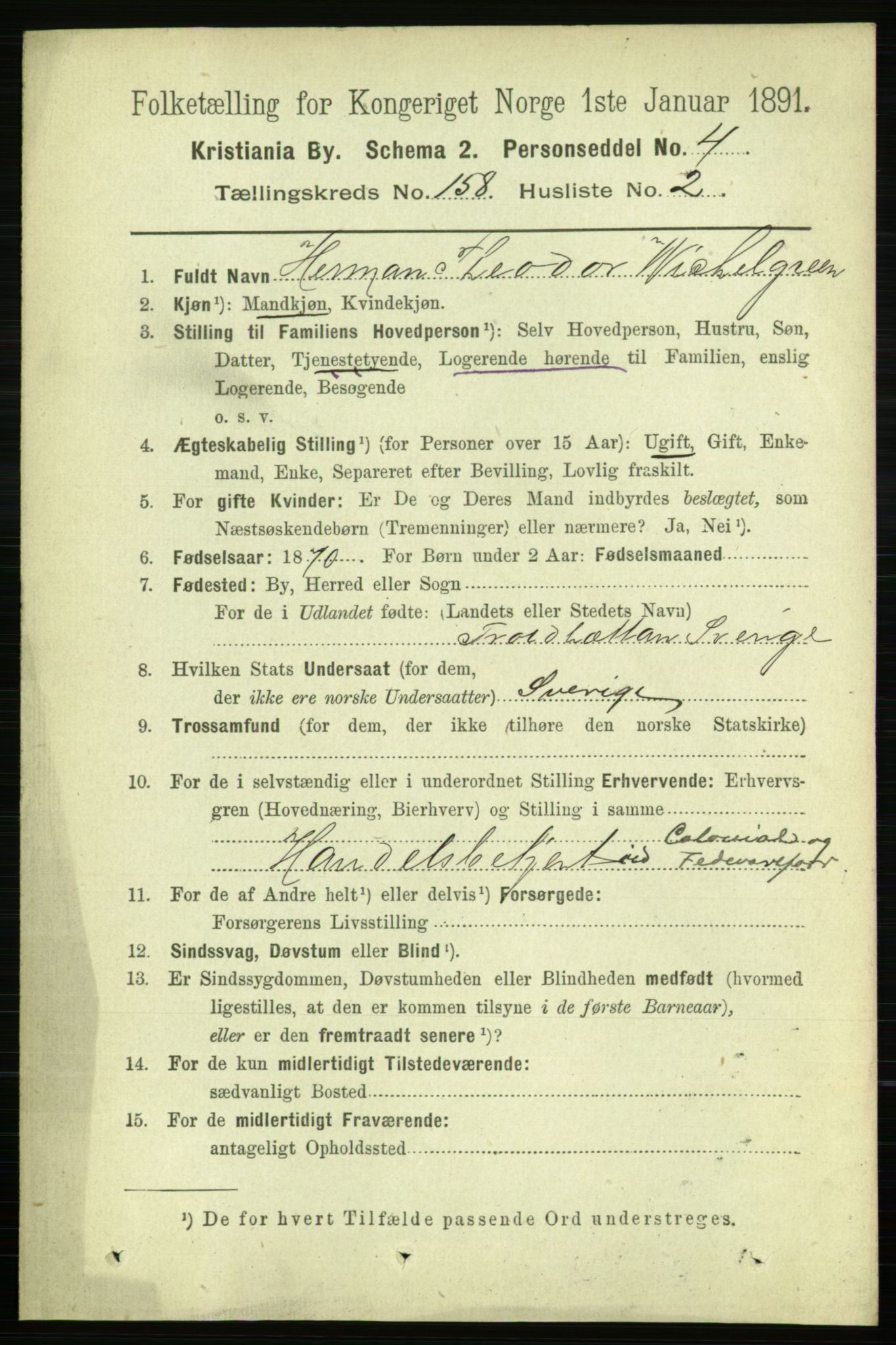 RA, 1891 census for 0301 Kristiania, 1891, p. 89660