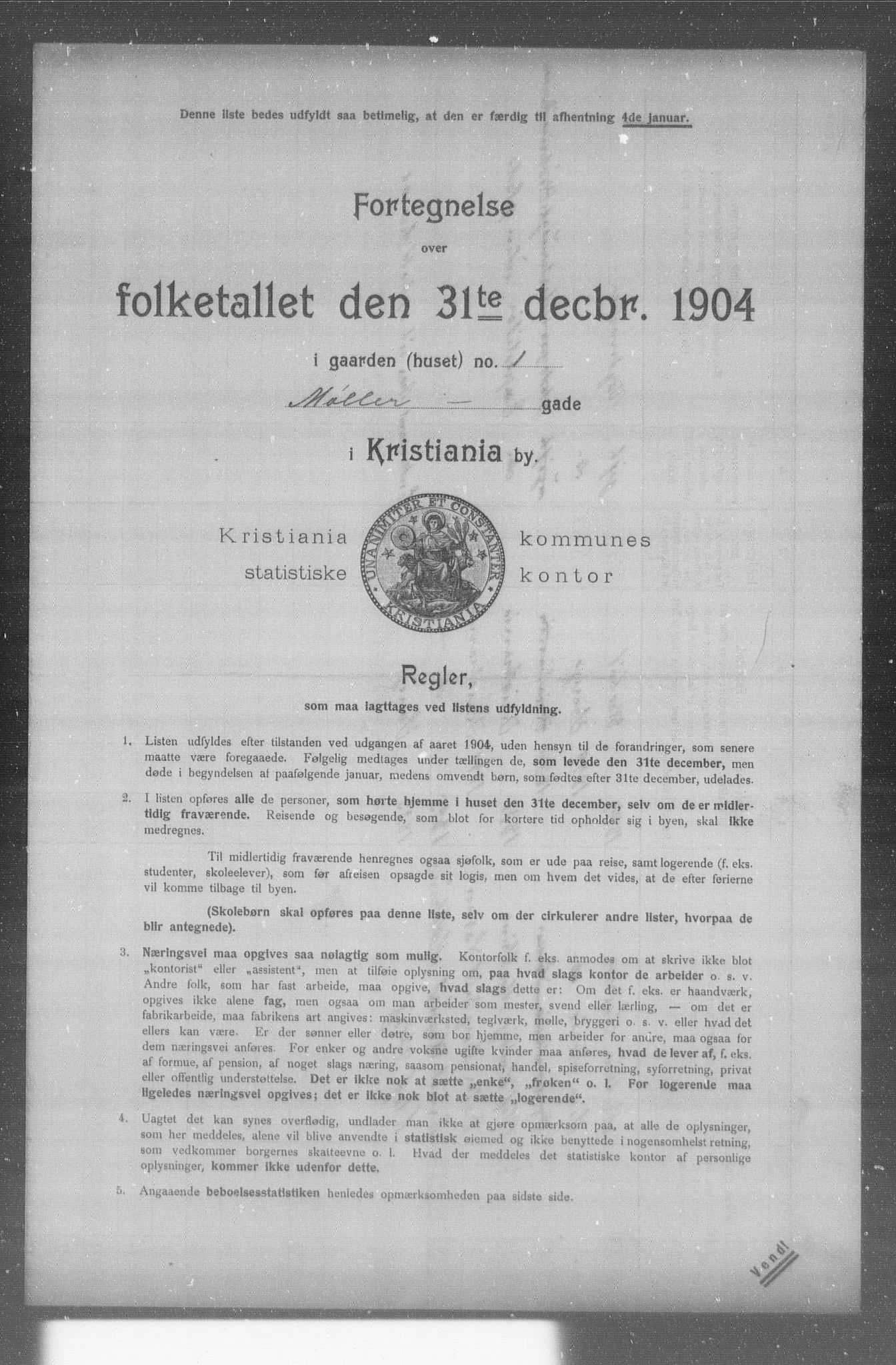 OBA, Municipal Census 1904 for Kristiania, 1904, p. 13047