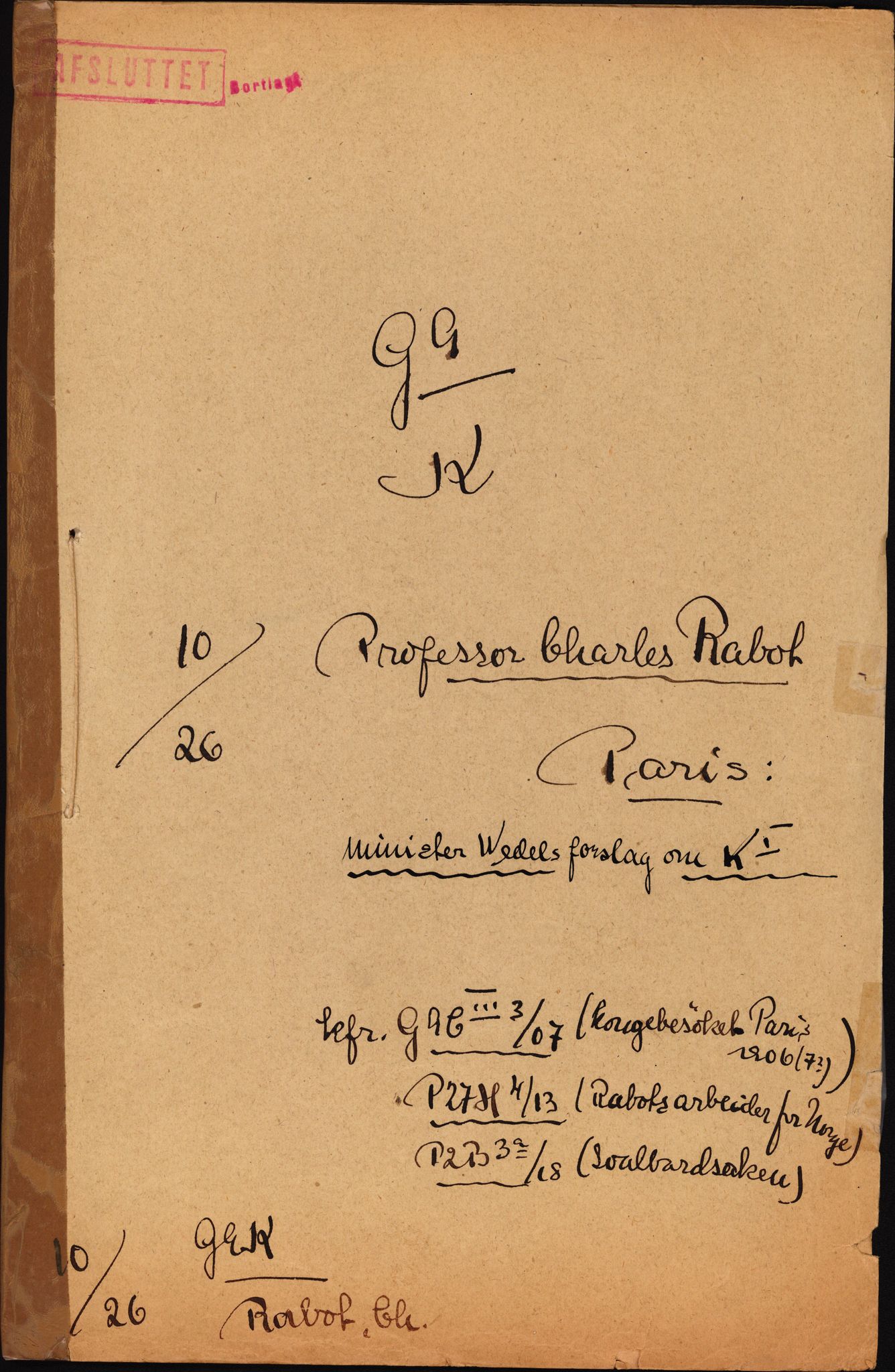 Utenriksdepartementet, AV/RA-S-2259, 1926