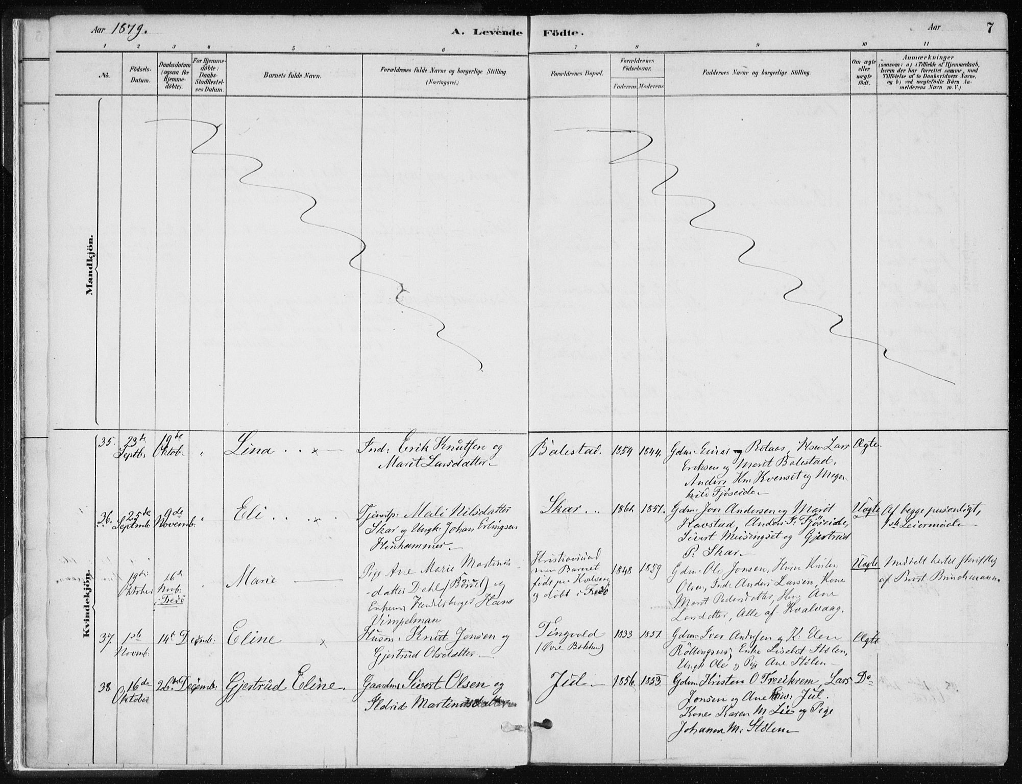 Ministerialprotokoller, klokkerbøker og fødselsregistre - Møre og Romsdal, AV/SAT-A-1454/586/L0987: Parish register (official) no. 586A13, 1879-1892, p. 7