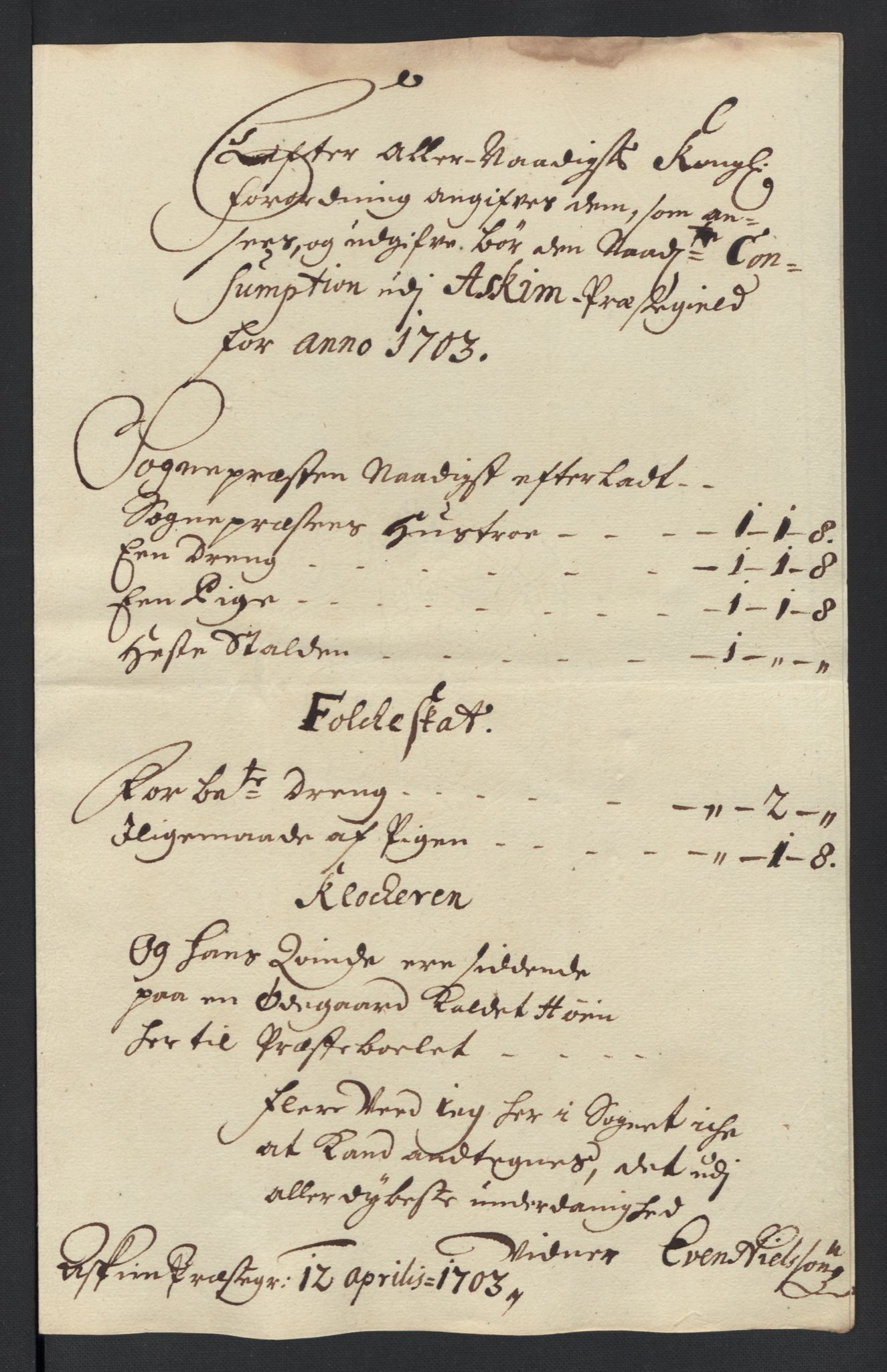 Rentekammeret inntil 1814, Reviderte regnskaper, Fogderegnskap, AV/RA-EA-4092/R07/L0295: Fogderegnskap Rakkestad, Heggen og Frøland, 1703, p. 275