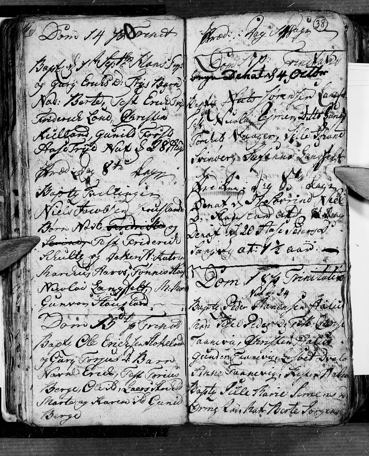 Søgne sokneprestkontor, AV/SAK-1111-0037/F/Fb/Fbb/L0001: Parish register (copy) no. B 1, 1779-1802, p. 38