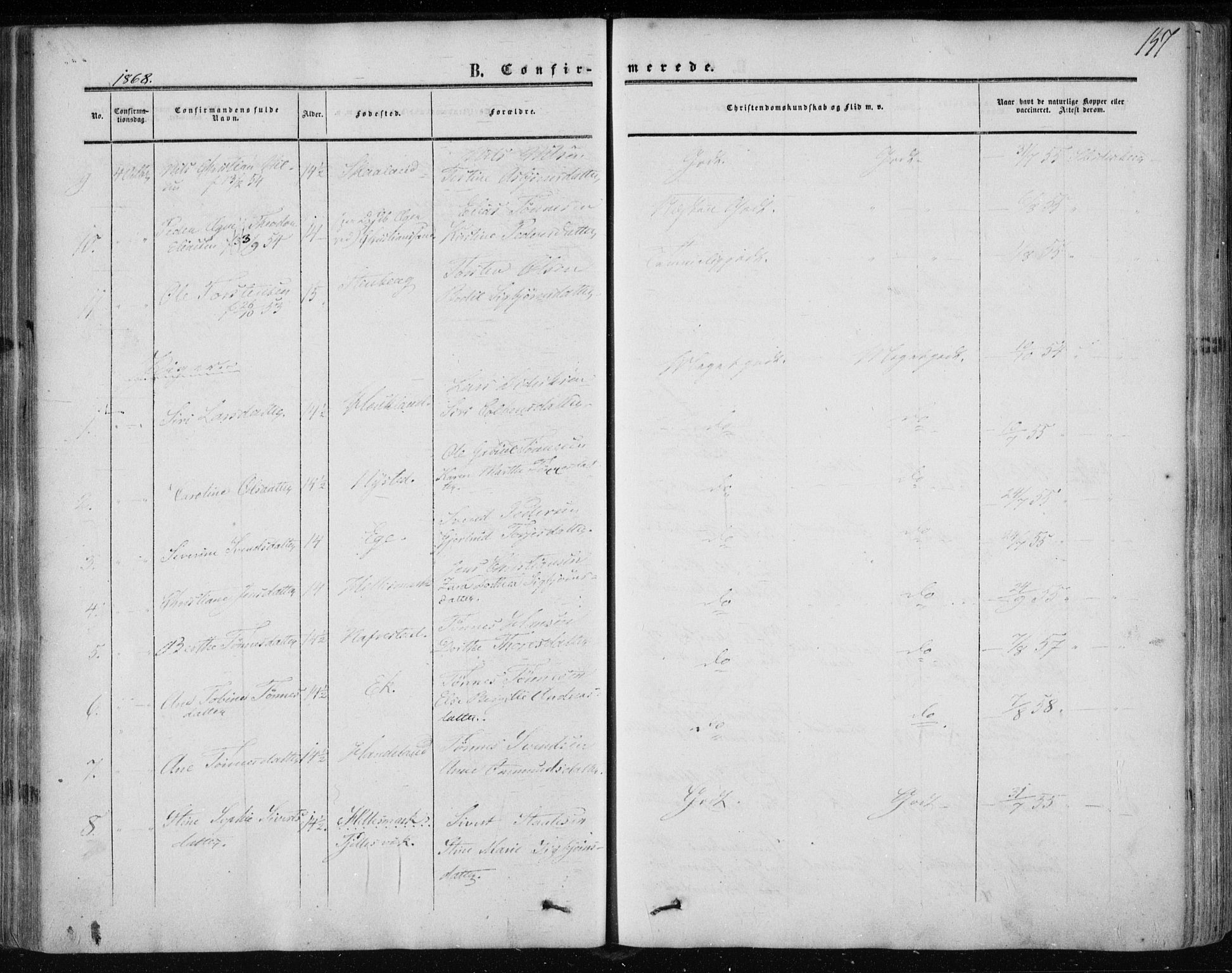 Lund sokneprestkontor, AV/SAST-A-101809/S06/L0009: Parish register (official) no. A 8, 1853-1877, p. 157