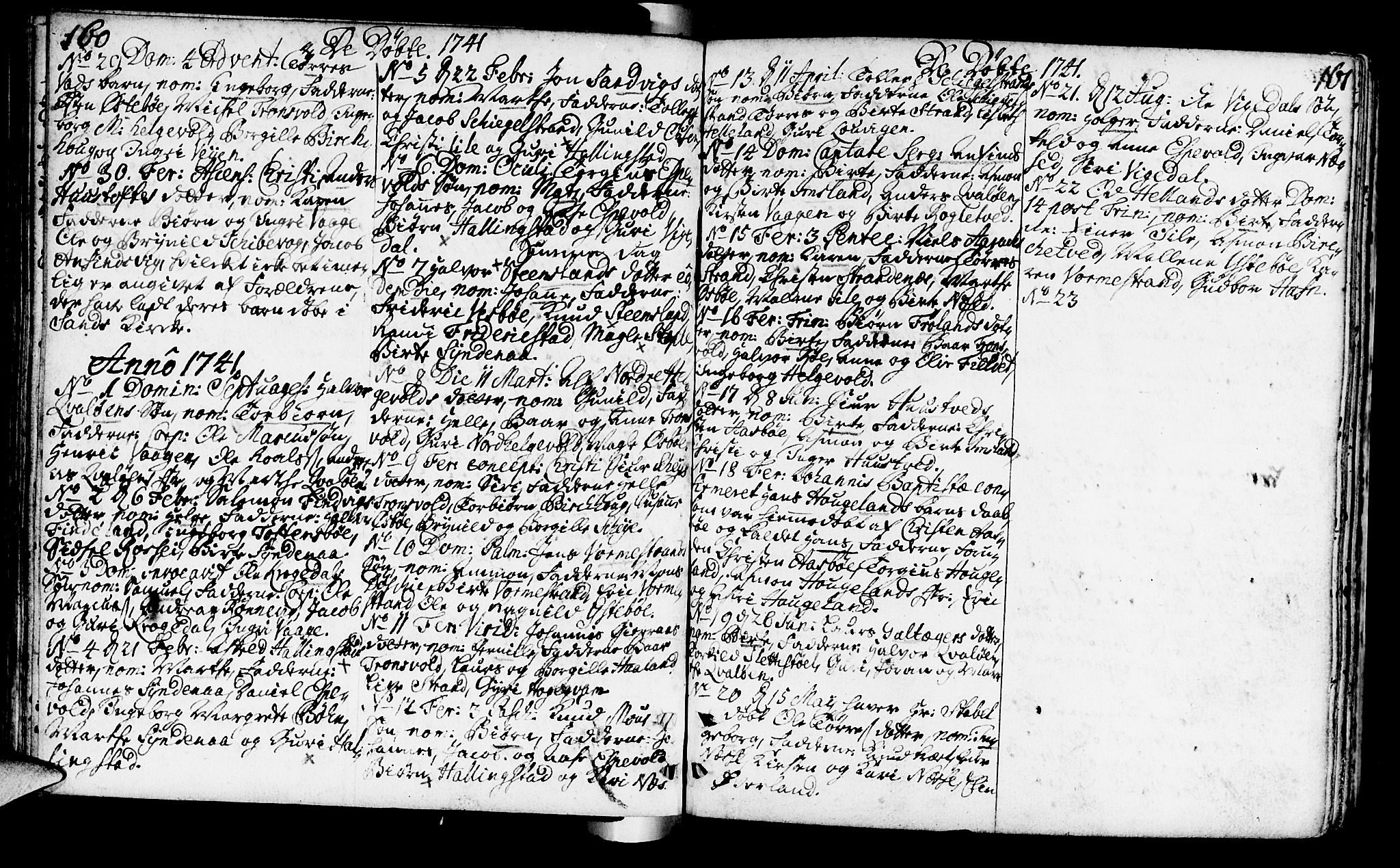 Vikedal sokneprestkontor, AV/SAST-A-101840/01/IV: Parish register (official) no. A 1, 1737-1778, p. 160-161