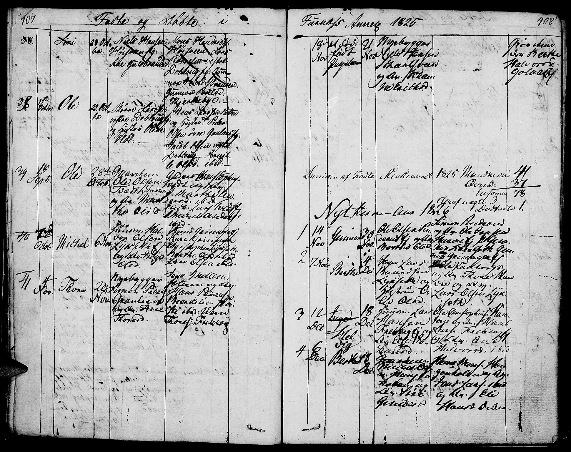Vang prestekontor, Hedmark, SAH/PREST-008/H/Ha/Haa/L0006: Parish register (official) no. 6 /2, 1810-1827, p. 407-408