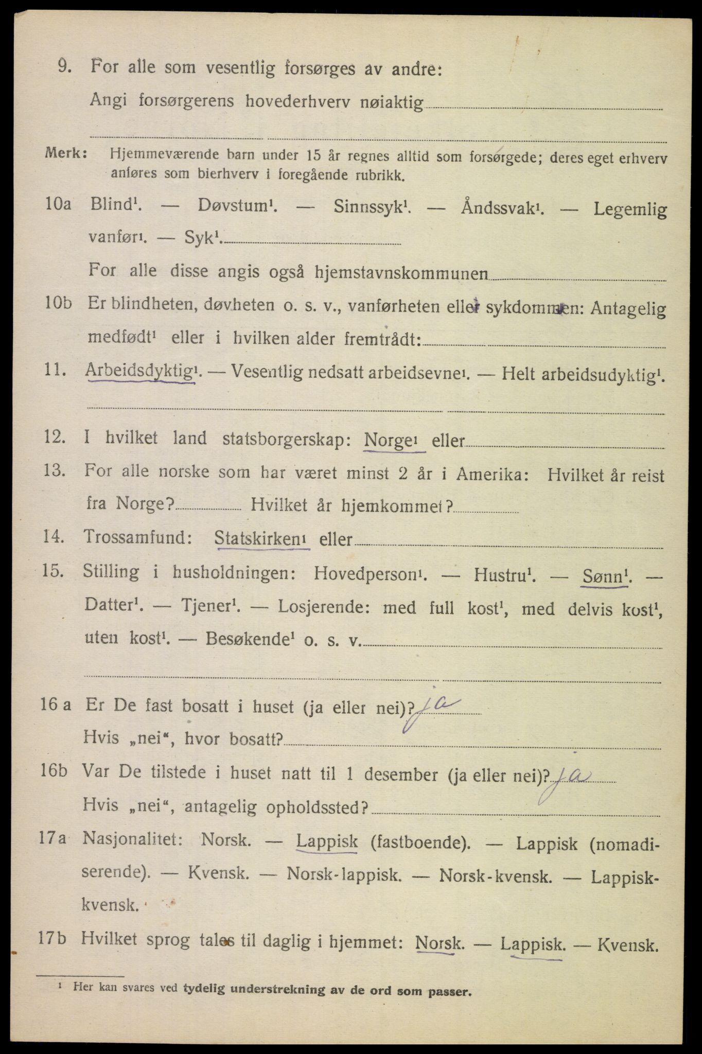 SAT, 1920 census for Ankenes, 1920, p. 3102