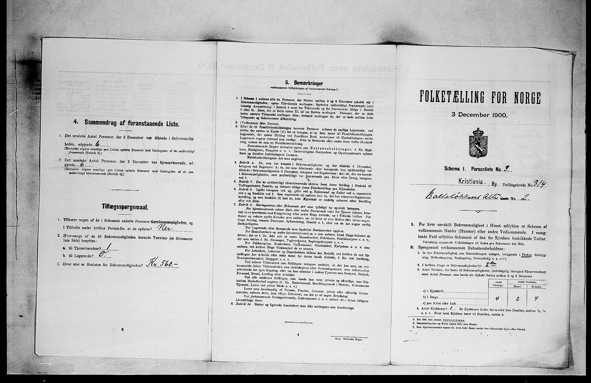 SAO, 1900 census for Kristiania, 1900, p. 7082