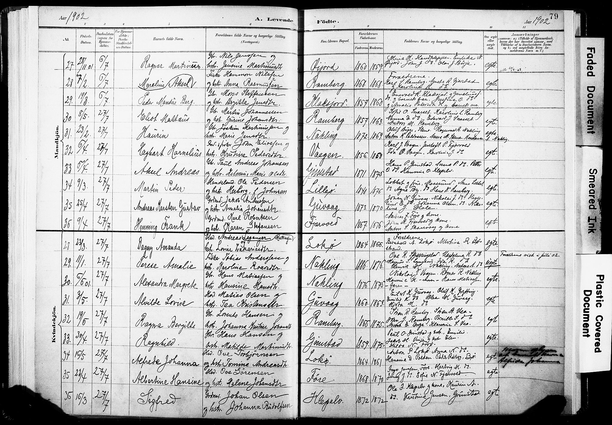 Ministerialprotokoller, klokkerbøker og fødselsregistre - Nordland, SAT/A-1459/891/L1304: Parish register (official) no. 891A09, 1895-1921, p. 79