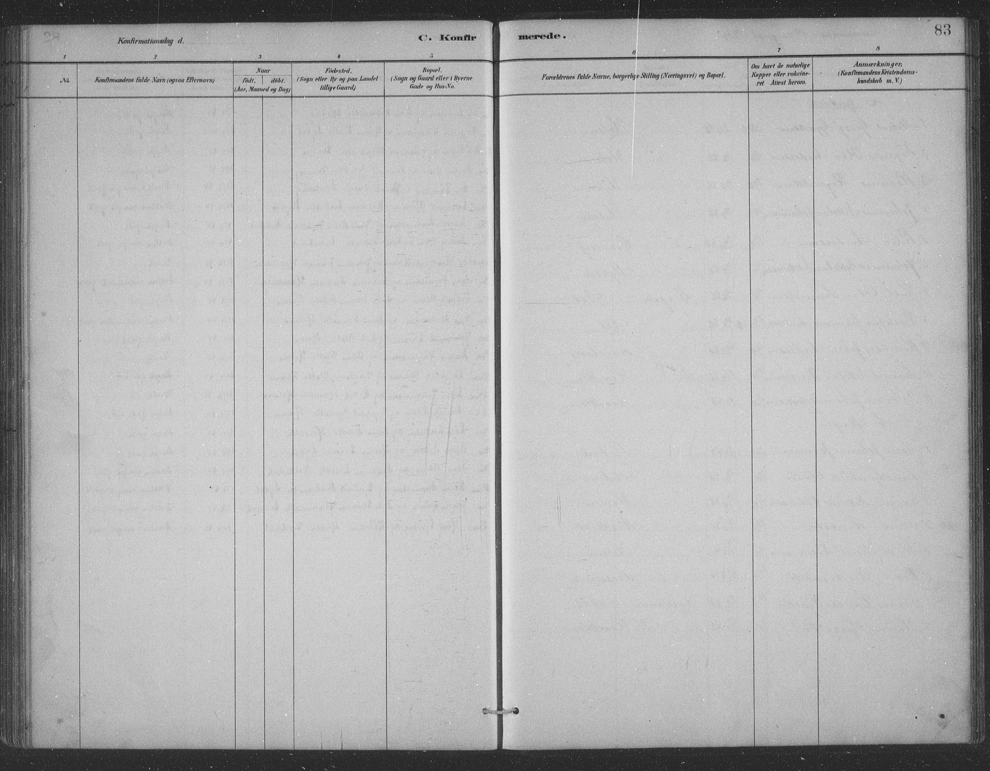 Førde sokneprestembete, AV/SAB-A-79901/H/Hab/Habc/L0002: Parish register (copy) no. C 2, 1881-1911, p. 83