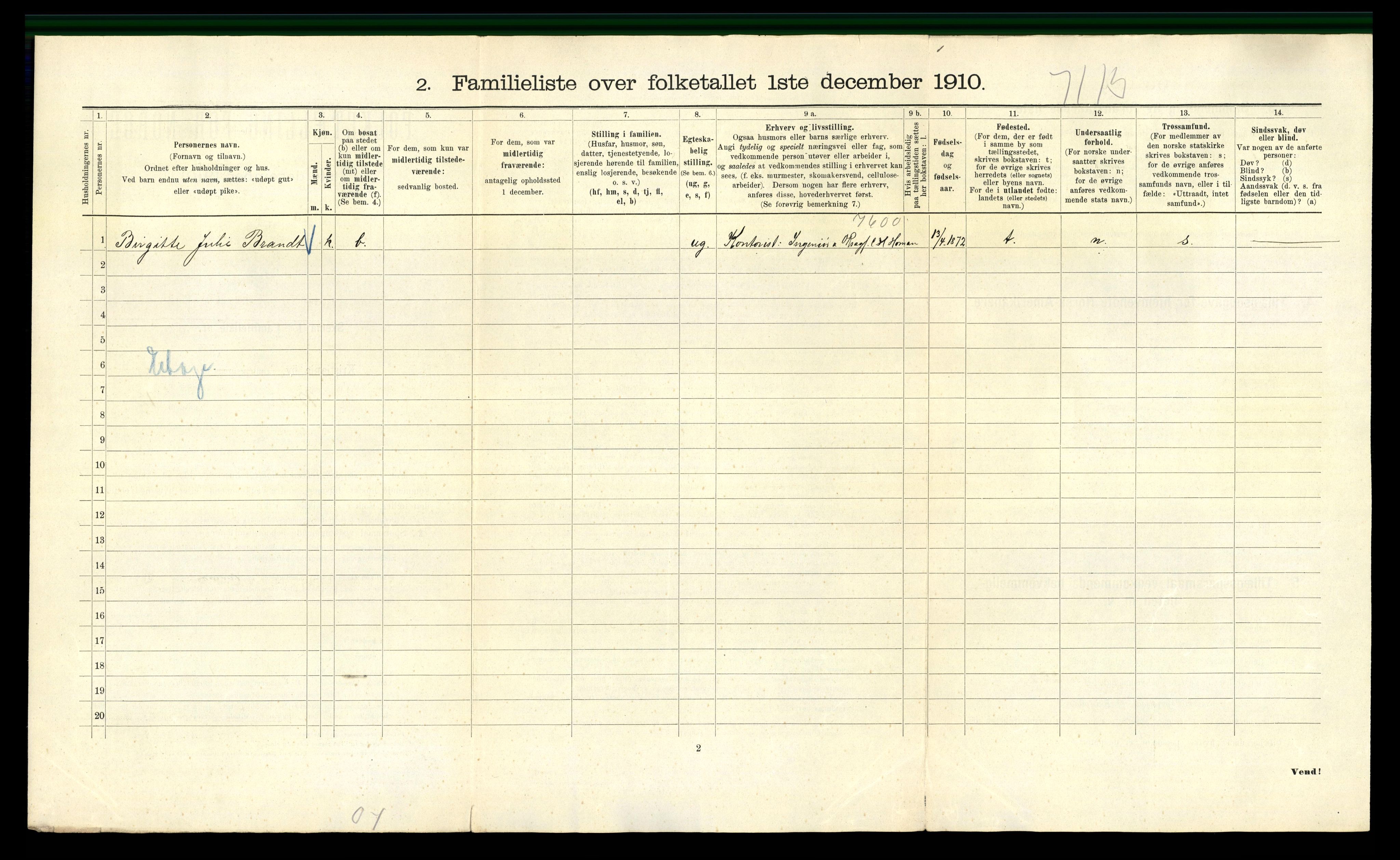 RA, 1910 census for Kristiania, 1910, p. 61258