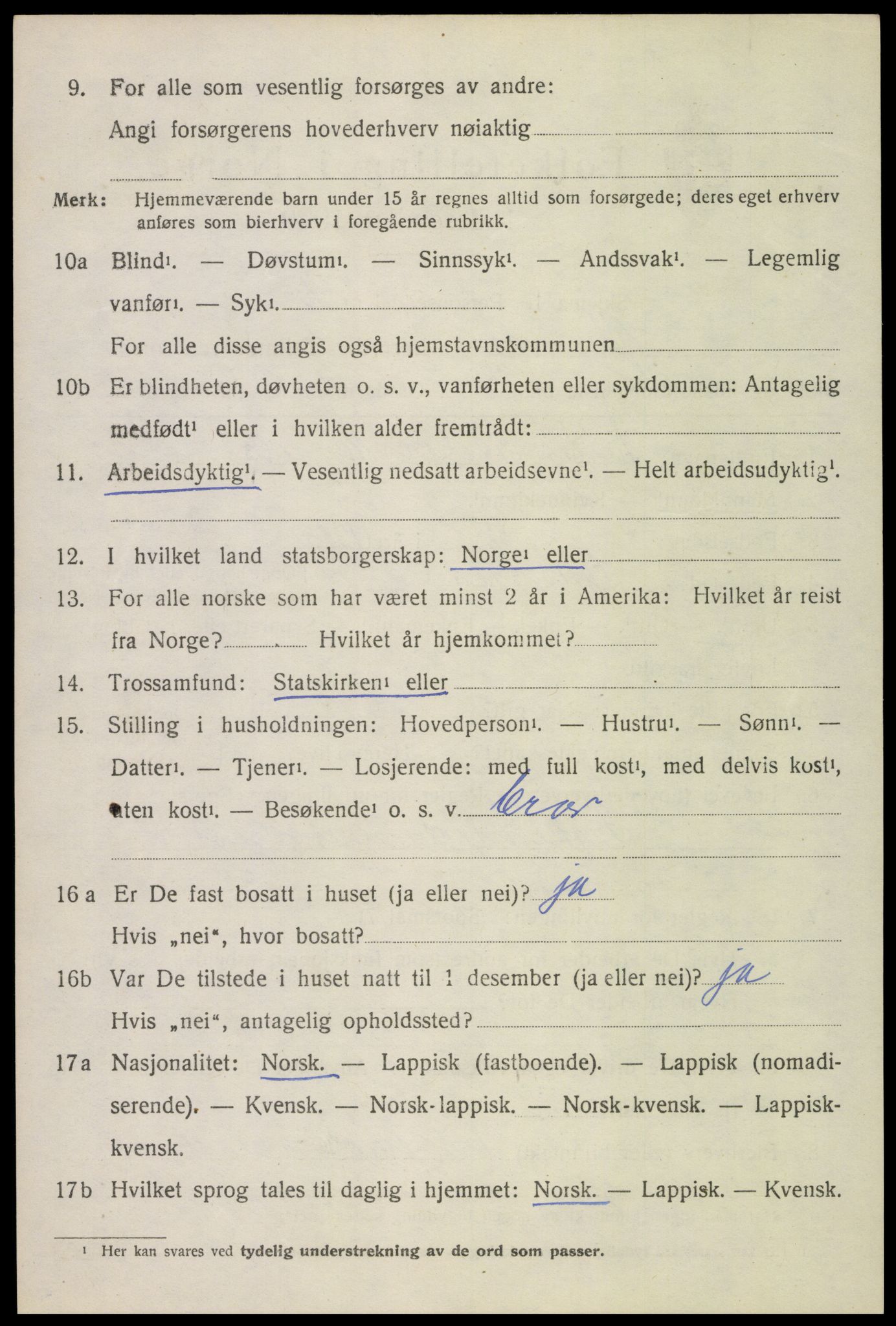 SAT, 1920 census for Øksnes, 1920, p. 5101