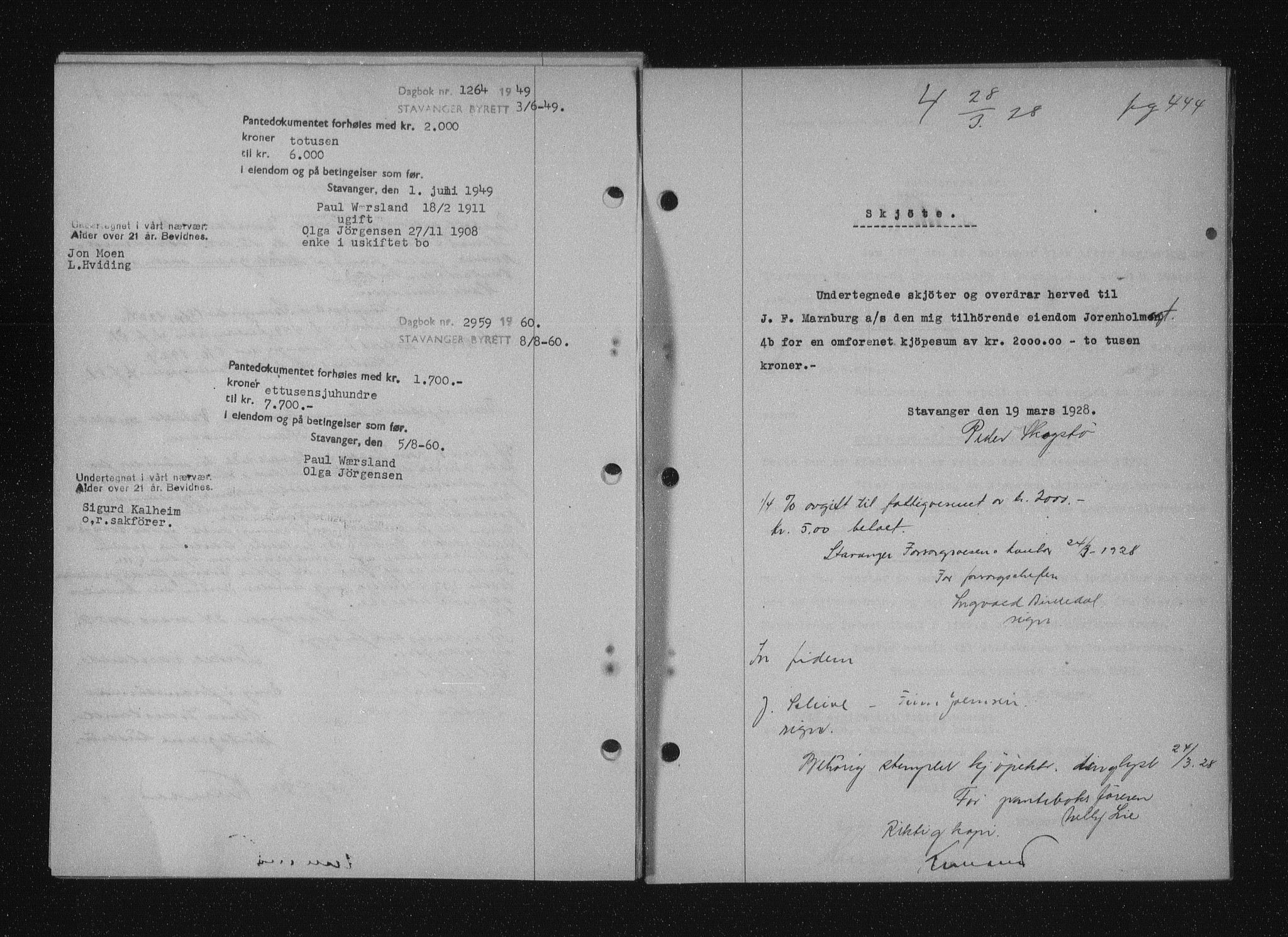 Stavanger byfogd, AV/SAST-A-101408/001/4/41/410/410BB/L0053: Mortgage book no. 41, 1927-1928, Deed date: 28.03.1928